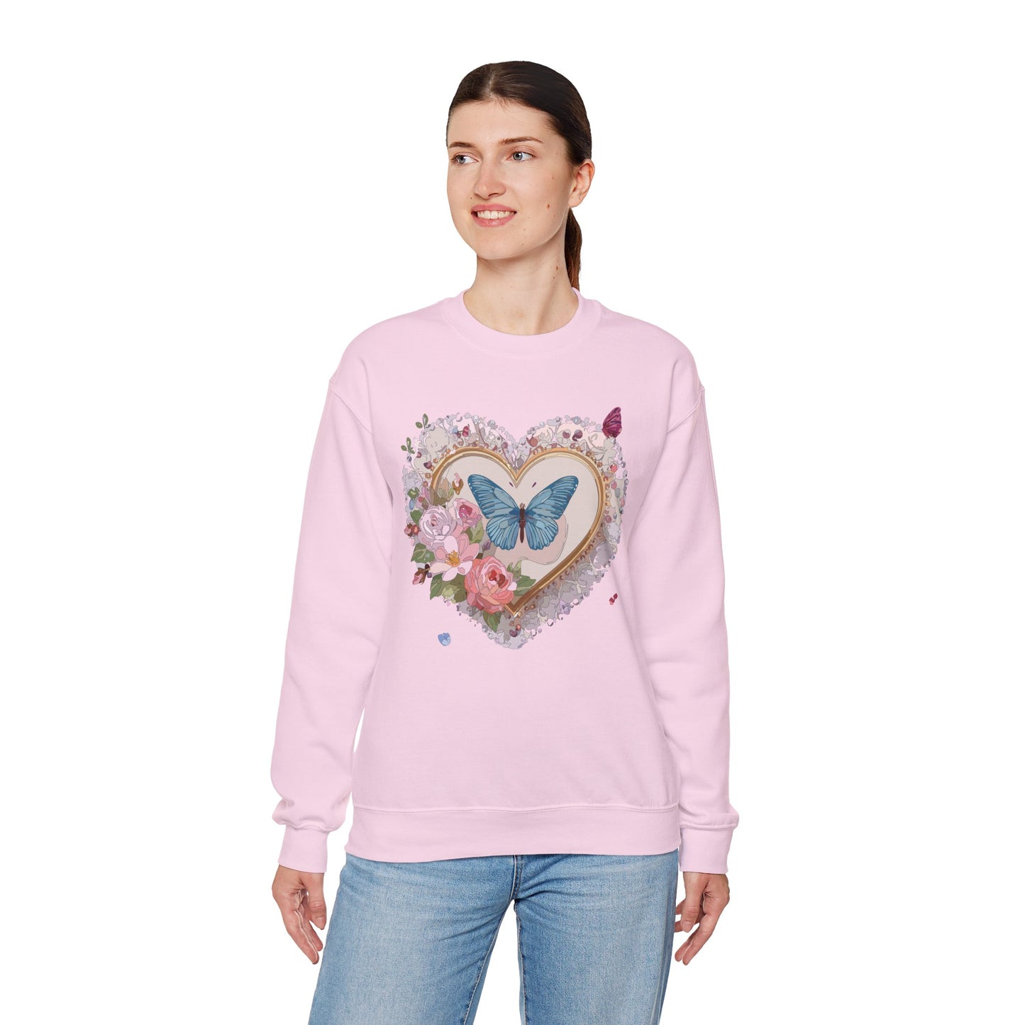 Floral Heart Sweatshirt, Floral Love Sweatshirt, Valentine's Day Sweatshirt, Heart Floral Sweatshirt