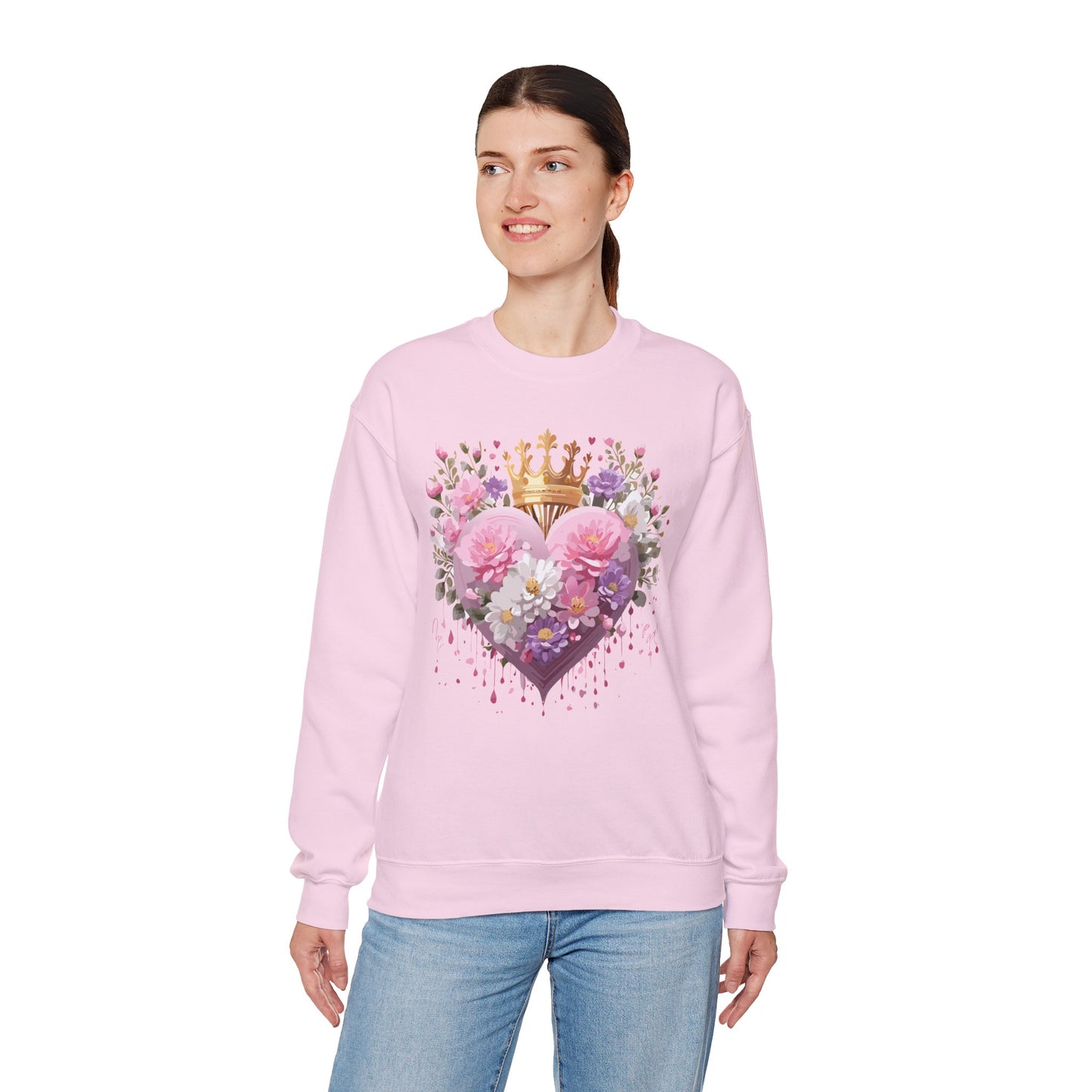 Floral Heart Sweatshirt, Floral Love Sweatshirt, Valentine's Day Sweatshirt, Heart Floral Sweatshirt