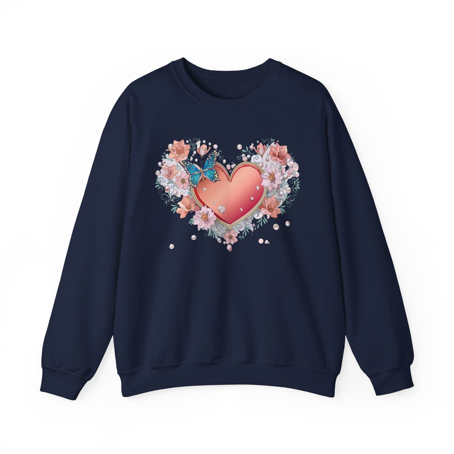 Floral Heart Sweatshirt, Floral Love Sweatshirt, Valentine's Day Sweatshirt, Heart Floral Sweatshirt