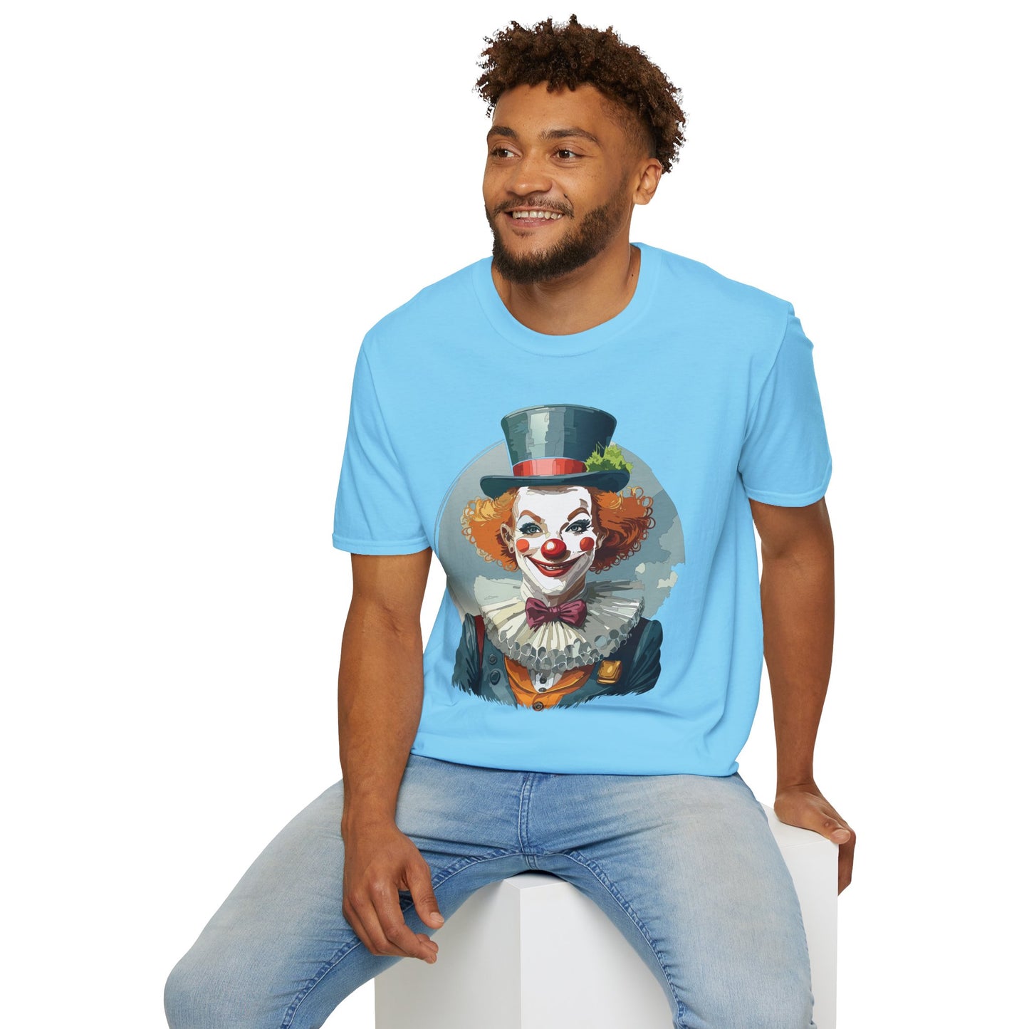 Clown Shirt, T Shirt with Clown, Funny Man Shirt, Tee Shirt with Funny Man, Circus Shirt, Shirt with Circus, Scary Man Shirt, Shirt with Scary Man