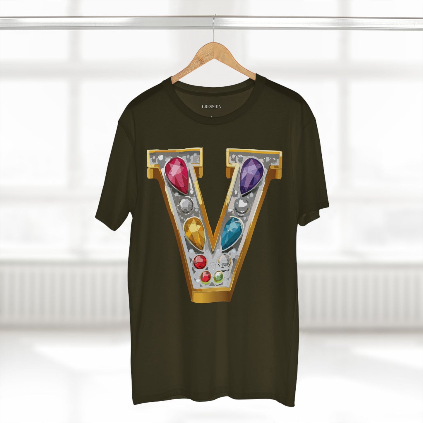 Letter Shirt, Shirt with Letters, Tee Shirt with Gold Letters