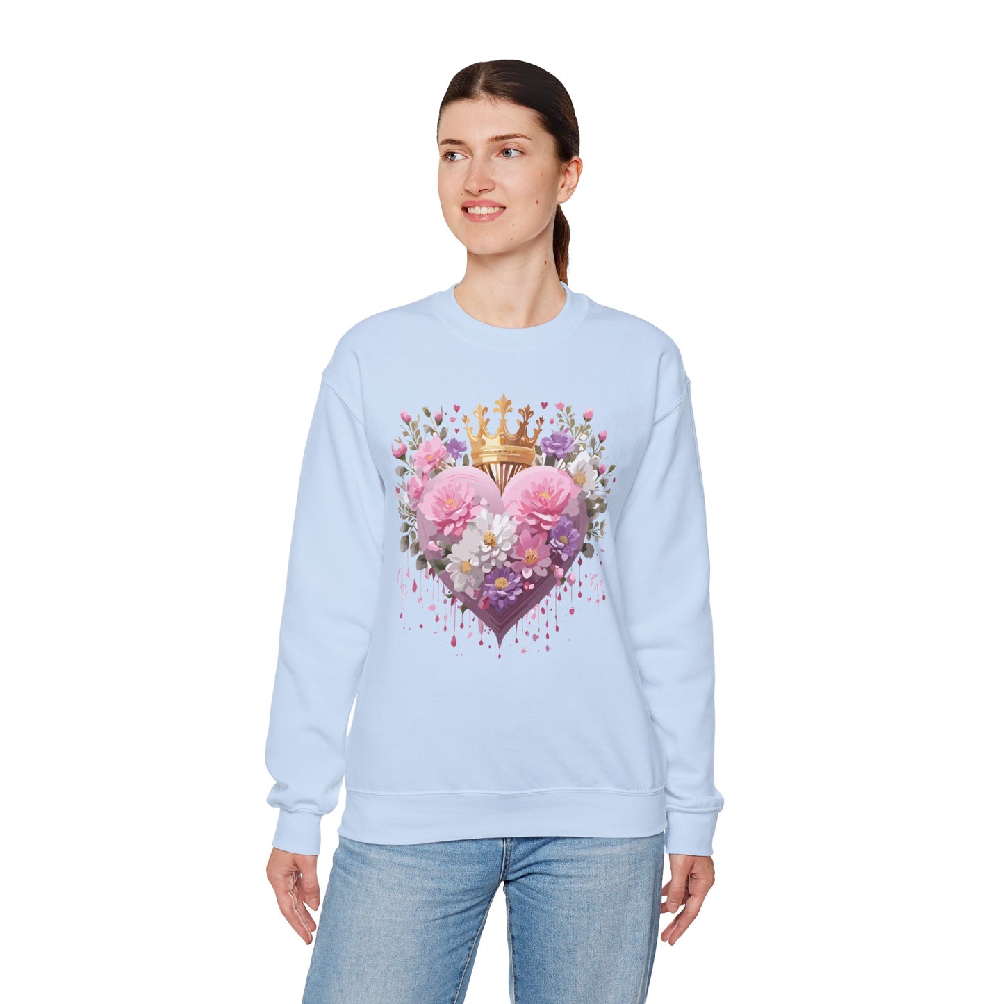 Floral Heart Sweatshirt, Floral Love Sweatshirt, Valentine's Day Sweatshirt, Heart Floral Sweatshirt