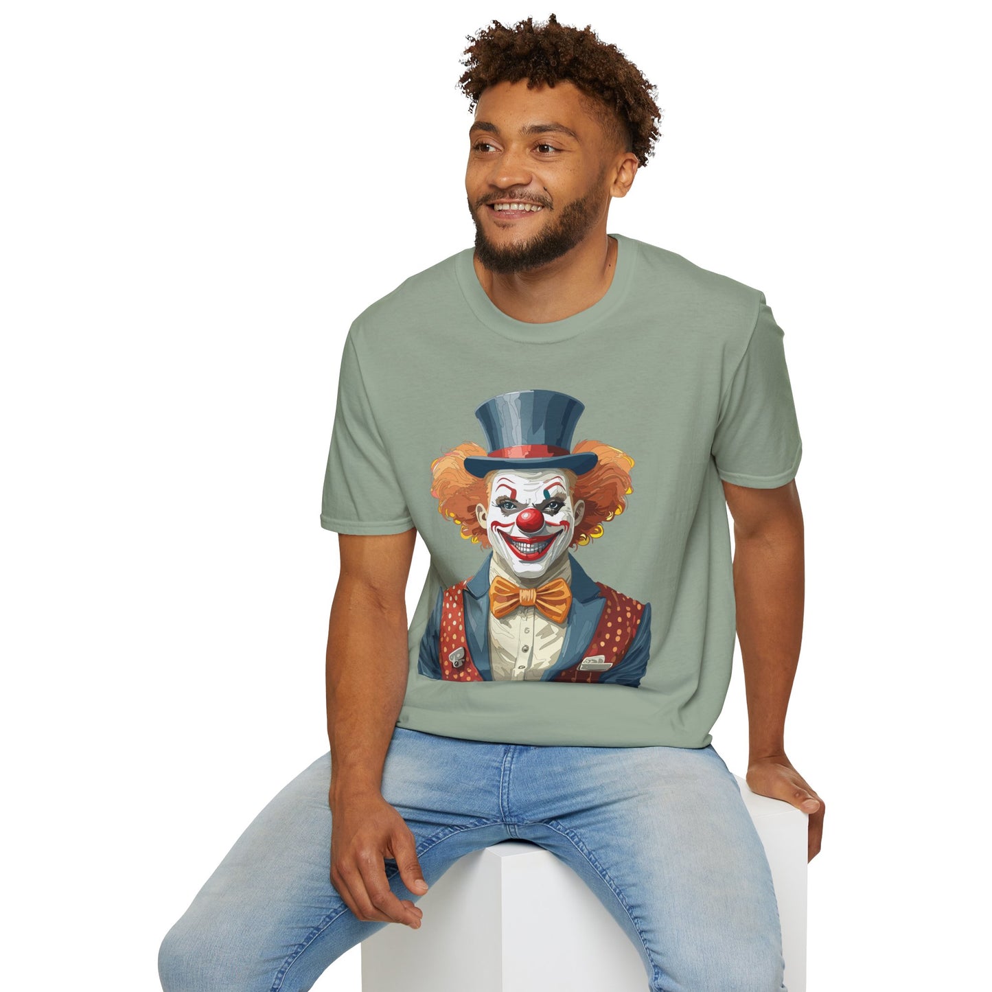 Clown Shirt, T Shirt with Clown, Funny Man Shirt, Tee Shirt with Funny Man, Circus Shirt, Shirt with Circus, Scary Man Shirt, Shirt with Scary Man