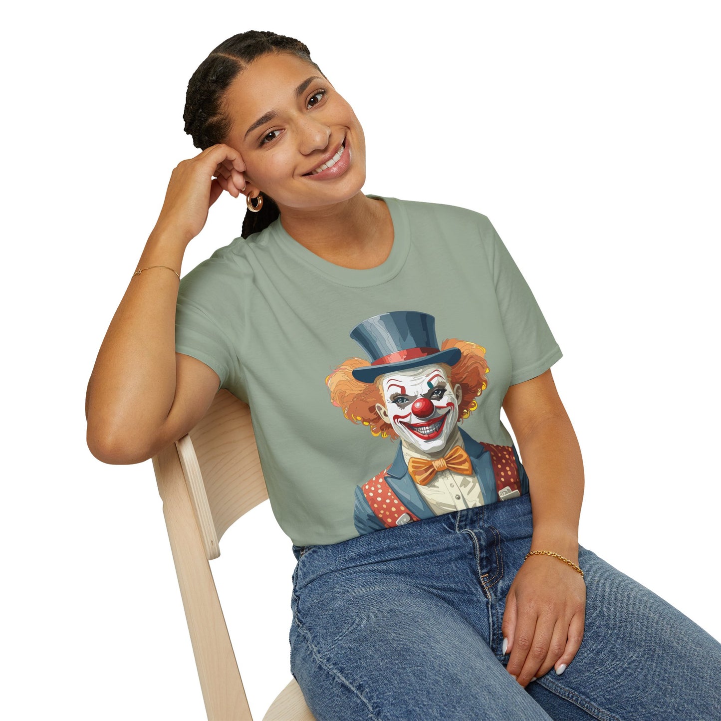 Clown Shirt, T Shirt with Clown, Funny Man Shirt, Tee Shirt with Funny Man, Circus Shirt, Shirt with Circus, Scary Man Shirt, Shirt with Scary Man