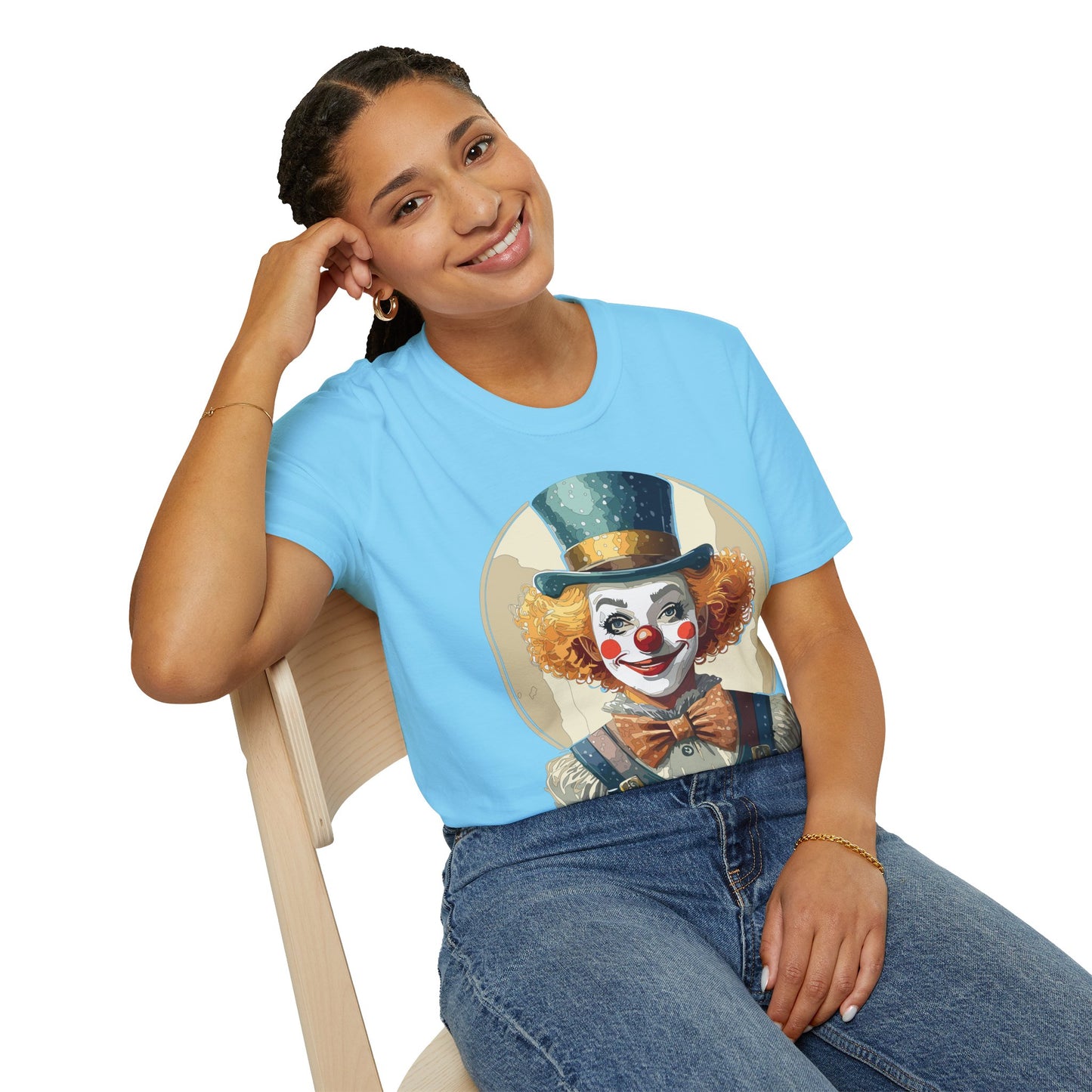 Clown Shirt, T Shirt with Clown, Funny Man Shirt, Tee Shirt with Funny Man, Circus Shirt, Shirt with Circus, Scary Man Shirt, Shirt with Scary Man