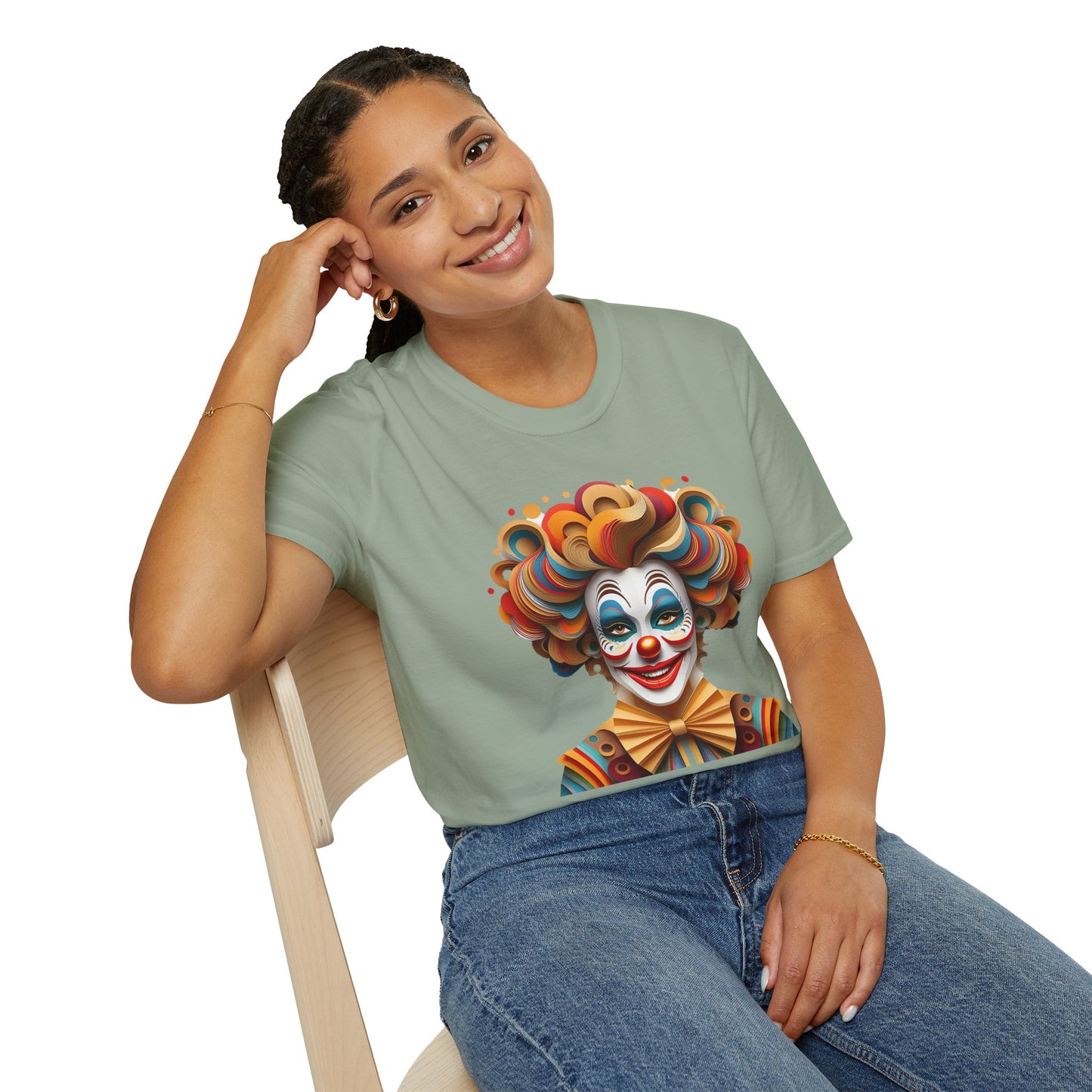Clown Shirt, T Shirt with Clown, Funny Man Shirt, Tee Shirt with Funny Man, Circus Shirt, Shirt with Circus, Scary Man Shirt, Shirt with Scary Man