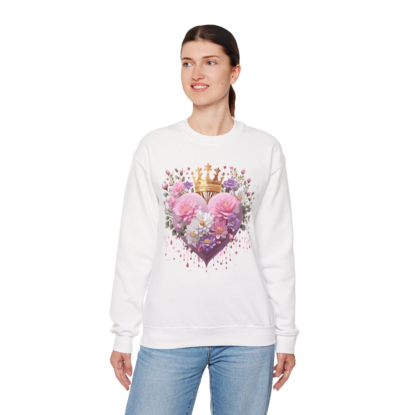 Floral Heart Sweatshirt, Floral Love Sweatshirt, Valentine's Day Sweatshirt, Heart Floral Sweatshirt