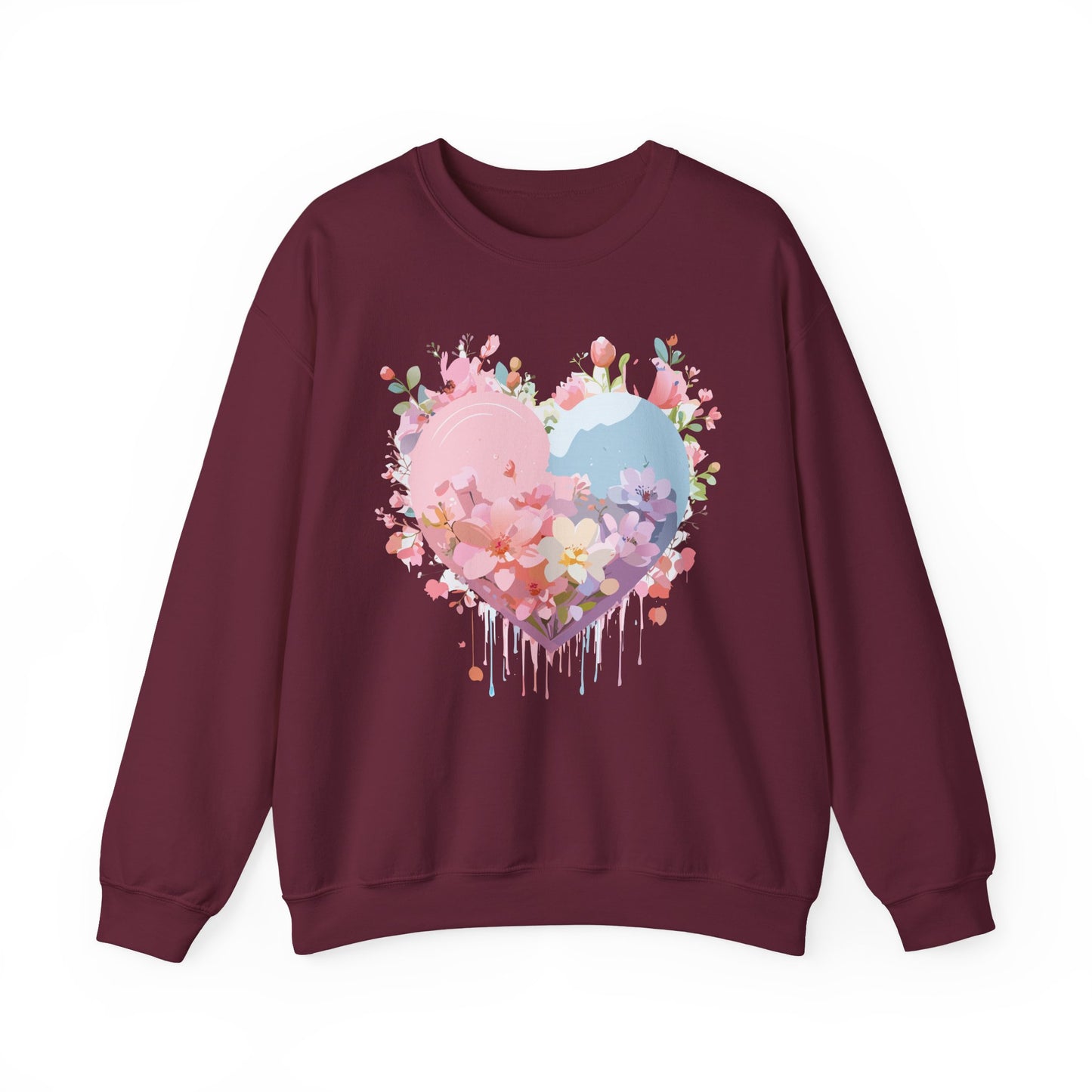 Floral Heart Sweatshirt, Floral Love Sweatshirt, Valentine's Day Sweatshirt, Heart Floral Sweatshirt
