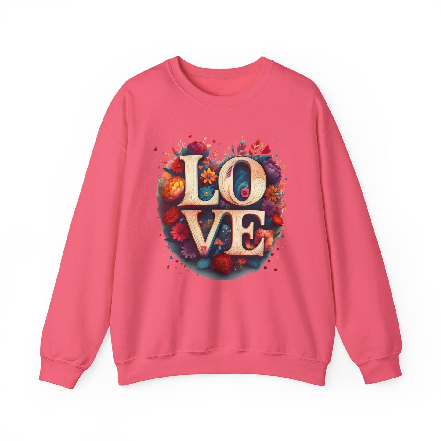 Floral Love Sweatshirt, Valentine's Day Sweatshirt, Love Flower Sweatshirt