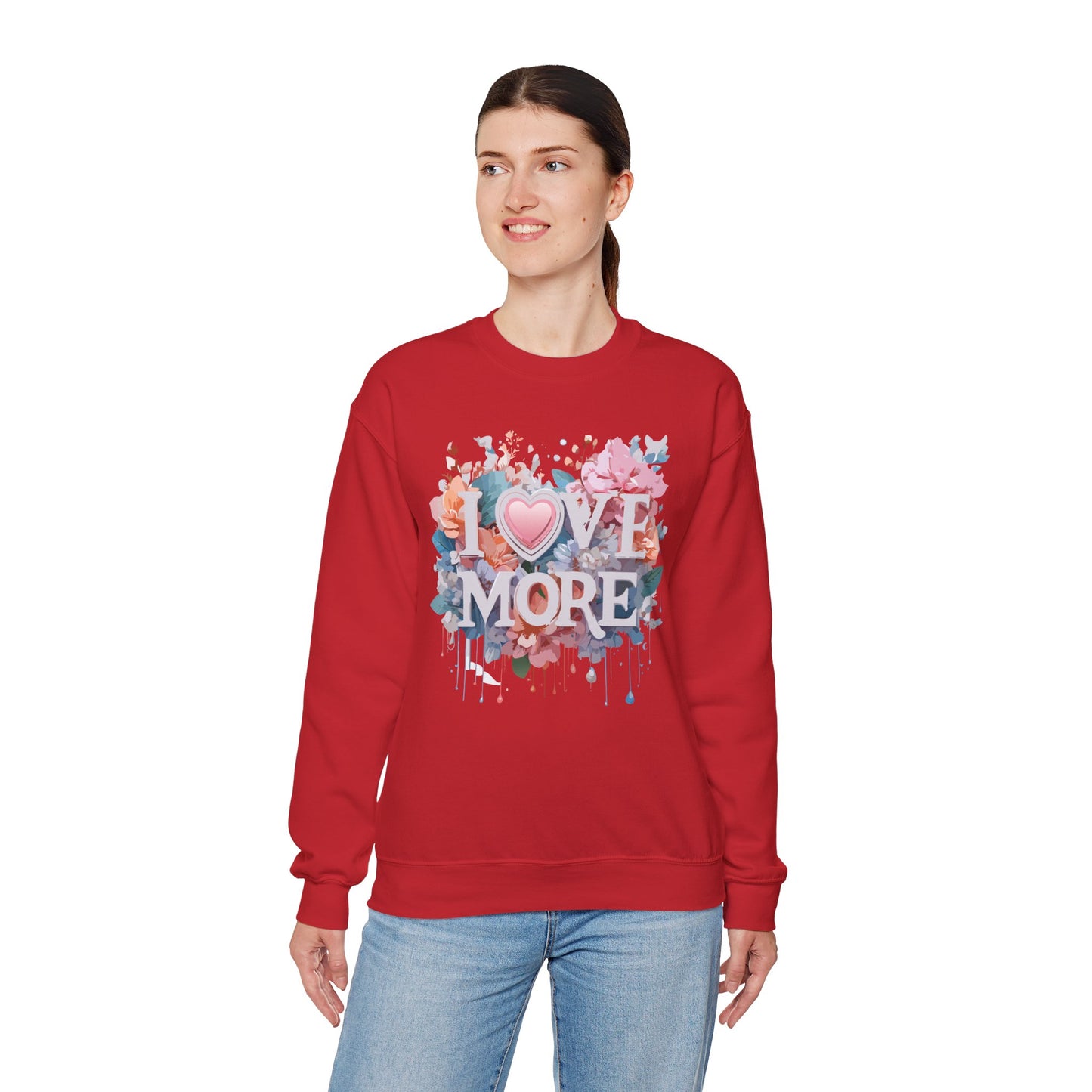 Floral Love Sweatshirt, Valentine's Day Sweatshirt, Love Flower Sweatshirt