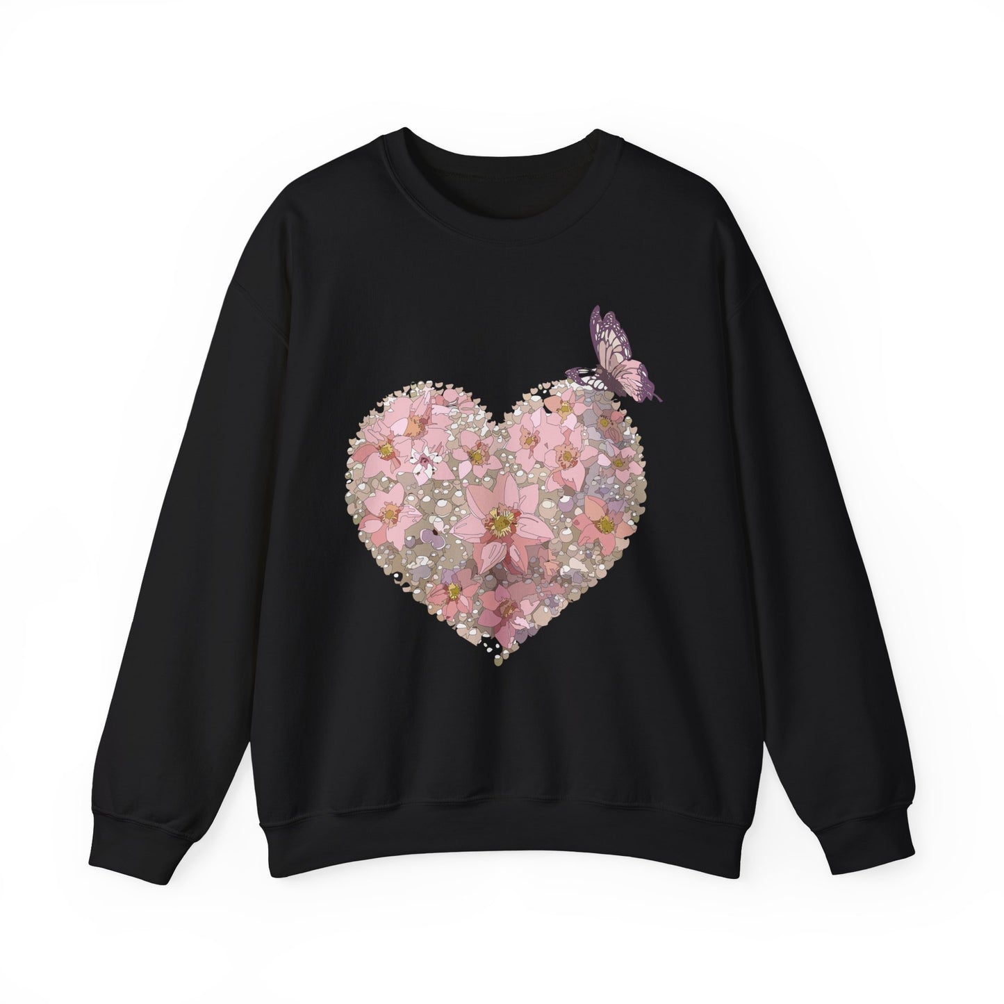 Floral Heart Sweatshirt, Floral Love Sweatshirt, Valentine's Day Sweatshirt, Heart Floral Sweatshirt