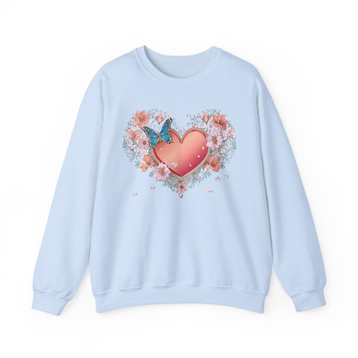 Floral Heart Sweatshirt, Floral Love Sweatshirt, Valentine's Day Sweatshirt, Heart Floral Sweatshirt