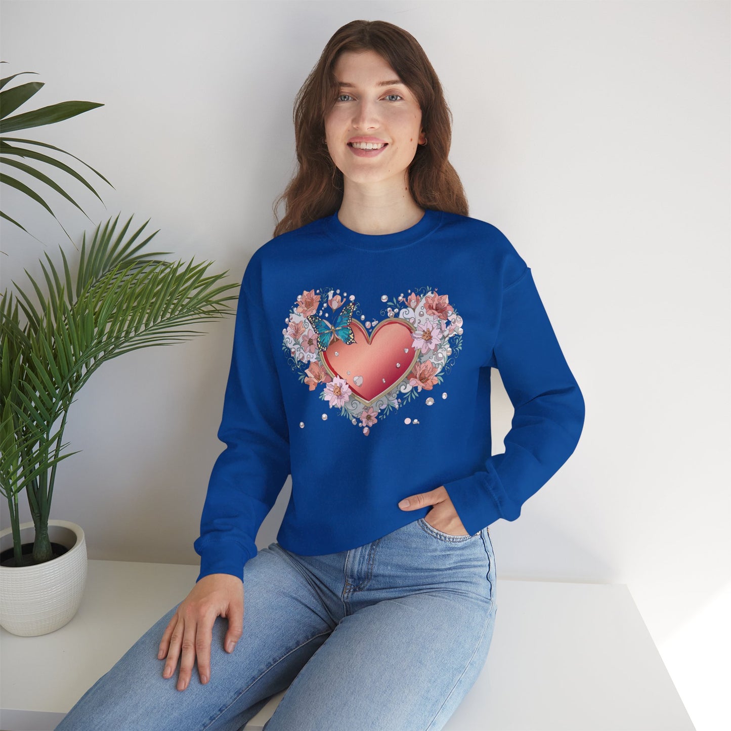 Floral Heart Sweatshirt, Floral Love Sweatshirt, Valentine's Day Sweatshirt, Heart Floral Sweatshirt
