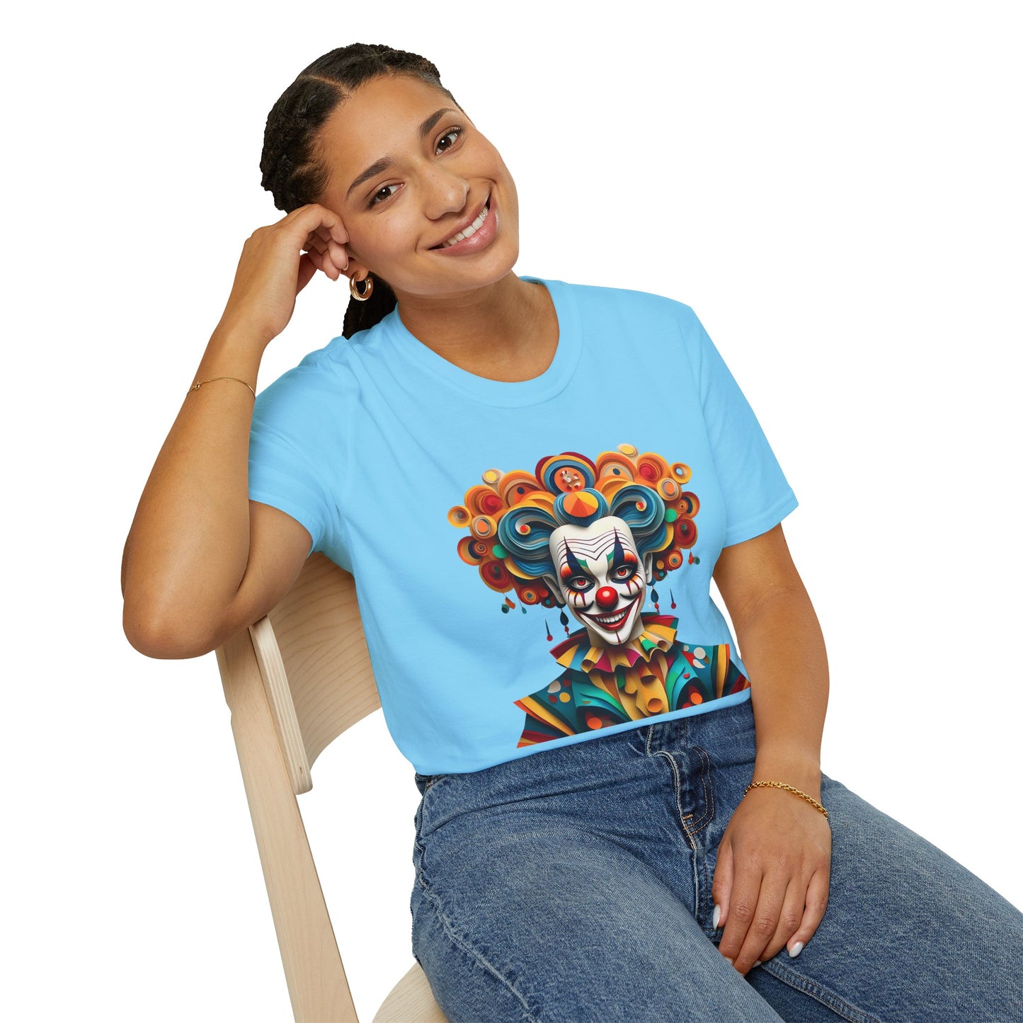 Clown Shirt, T Shirt with Clown, Funny Man Shirt, Tee Shirt with Funny Man, Circus Shirt, Shirt with Circus, Scary Man Shirt, Shirt with Scary Man