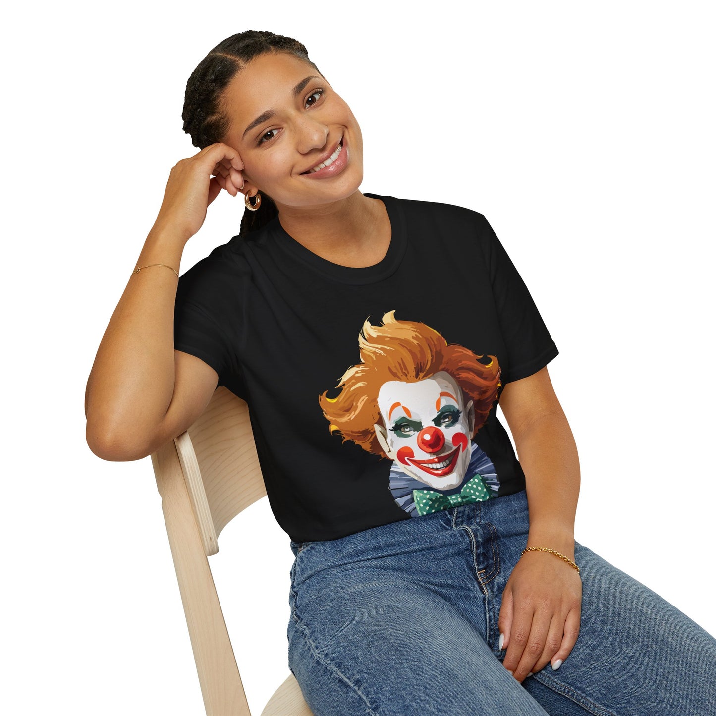 Clown Shirt, T Shirt with Clown, Funny Man Shirt, Tee Shirt with Funny Man, Circus Shirt, Shirt with Circus, Scary Man Shirt, Shirt with Scary Man
