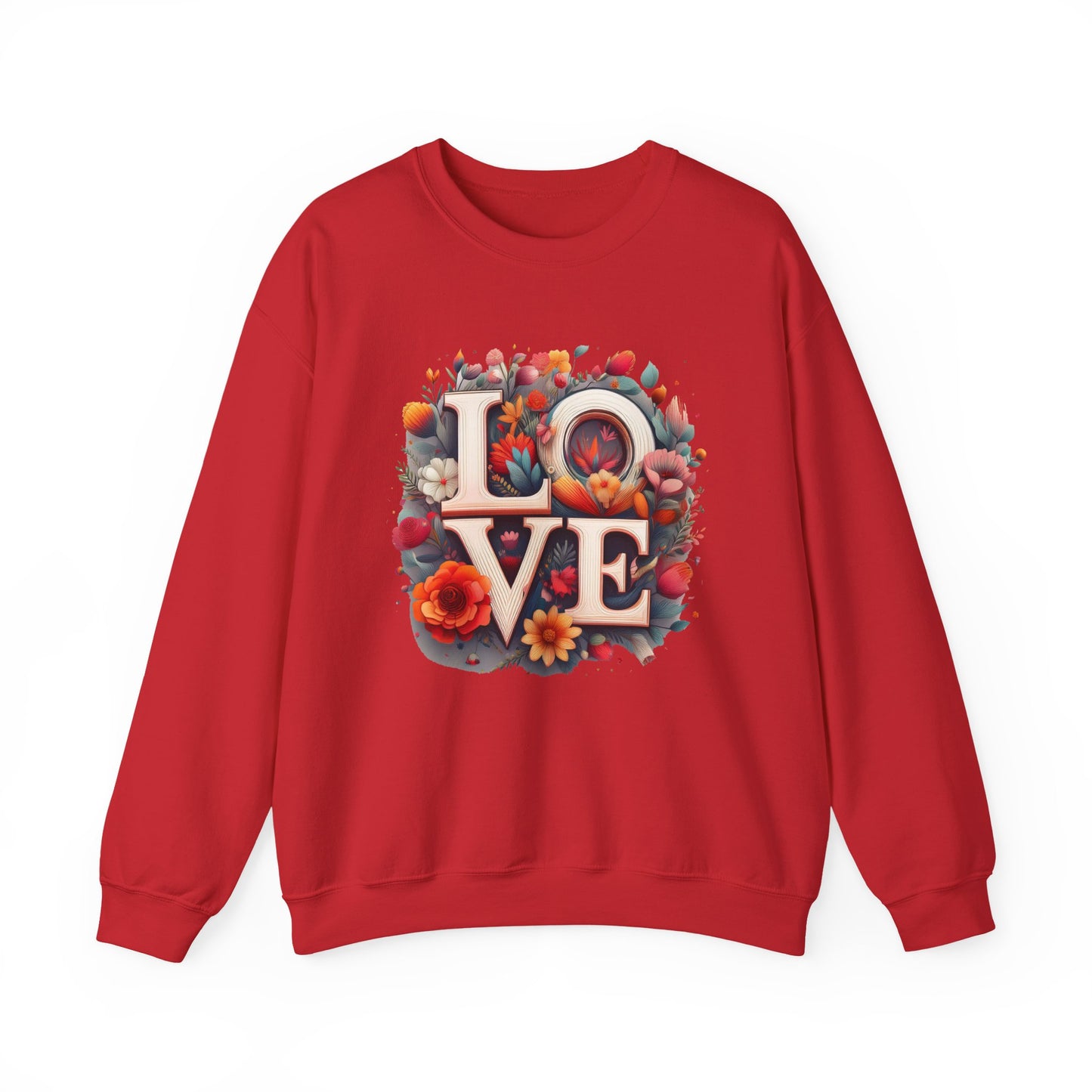 Floral Love Sweatshirt, Valentine's Day Sweatshirt, Love Flower Sweatshirt