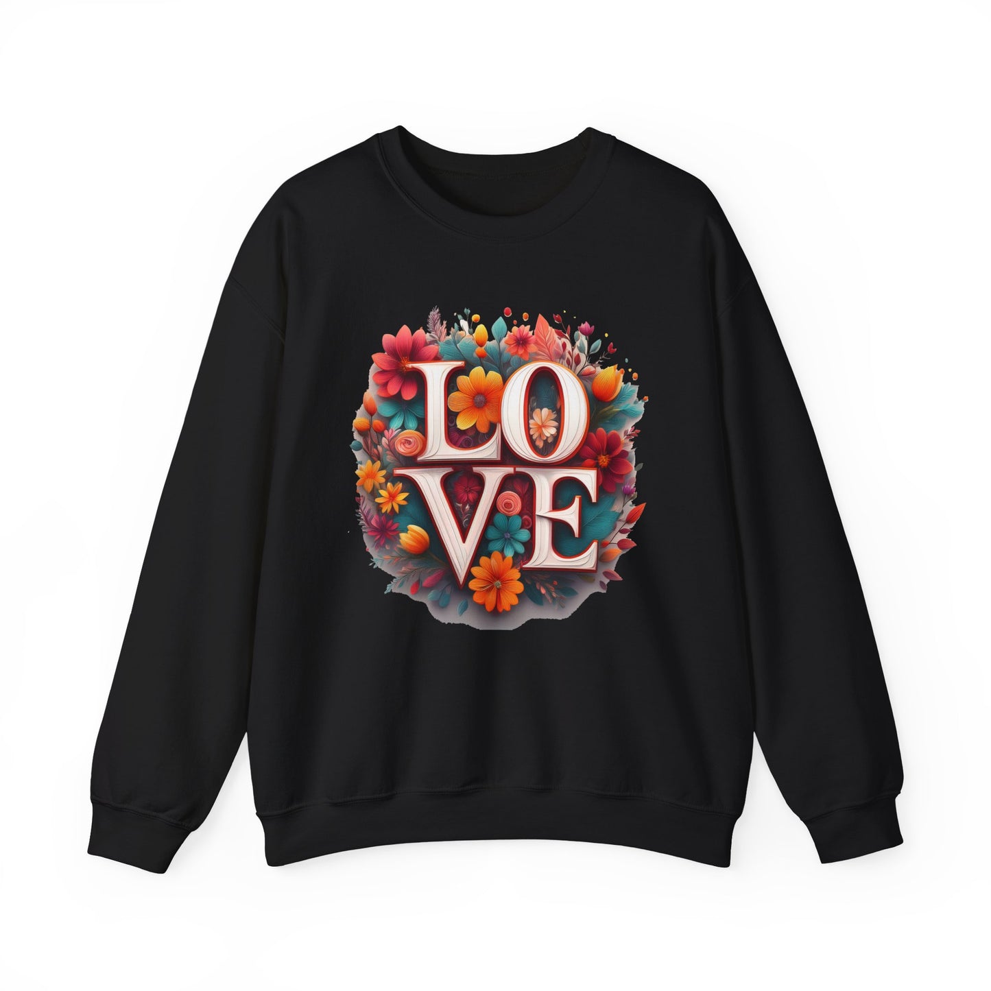 Floral Love Sweatshirt, Valentine's Day Sweatshirt, Love Flower Sweatshirt