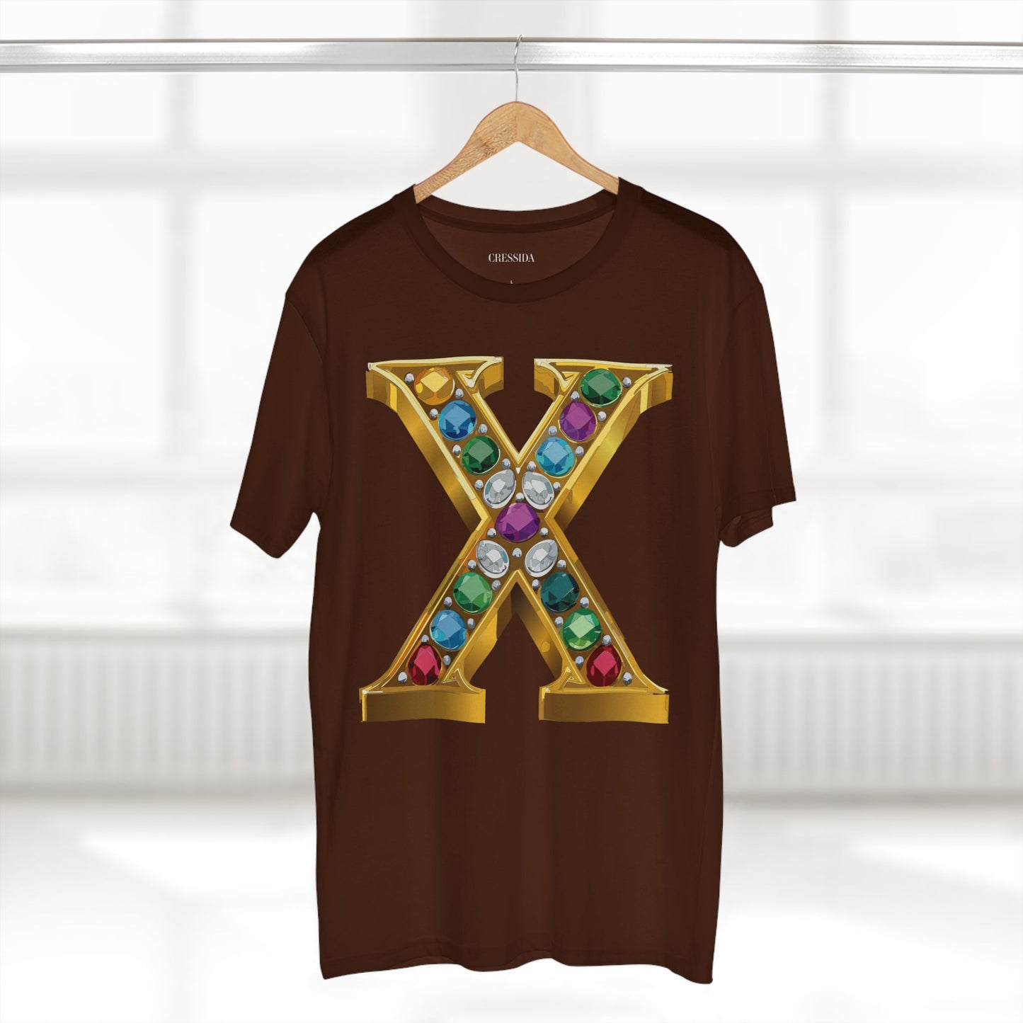 Letter Shirt, Shirt with Letters, Tee Shirt with Gold Letters