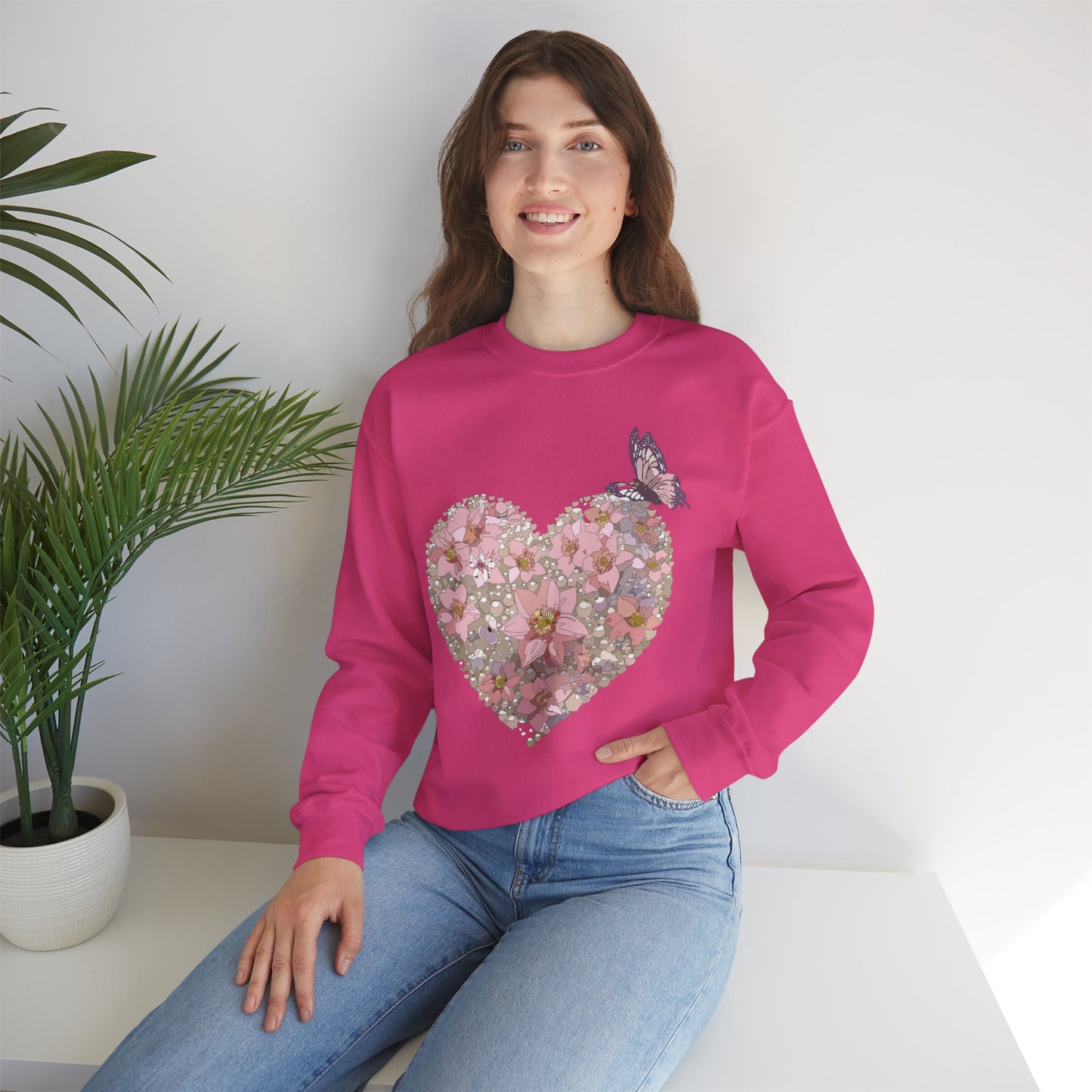 Floral Heart Sweatshirt, Floral Love Sweatshirt, Valentine's Day Sweatshirt, Heart Floral Sweatshirt