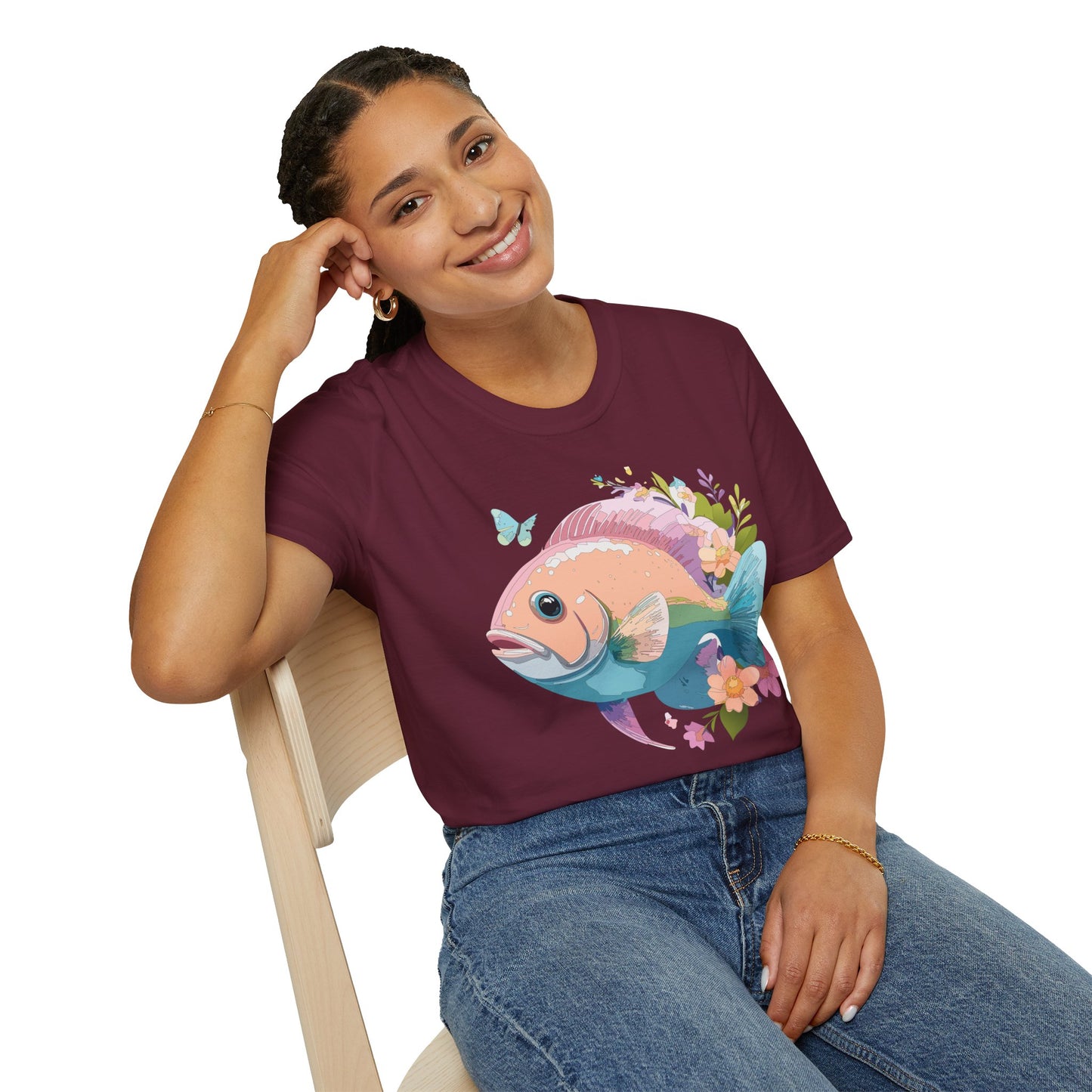 Fish Art Design Shirt, T Shirt with Fish, Graphic Shirt, Tee Shirt with Graphic Design, Shirt with Fish Graphic Art