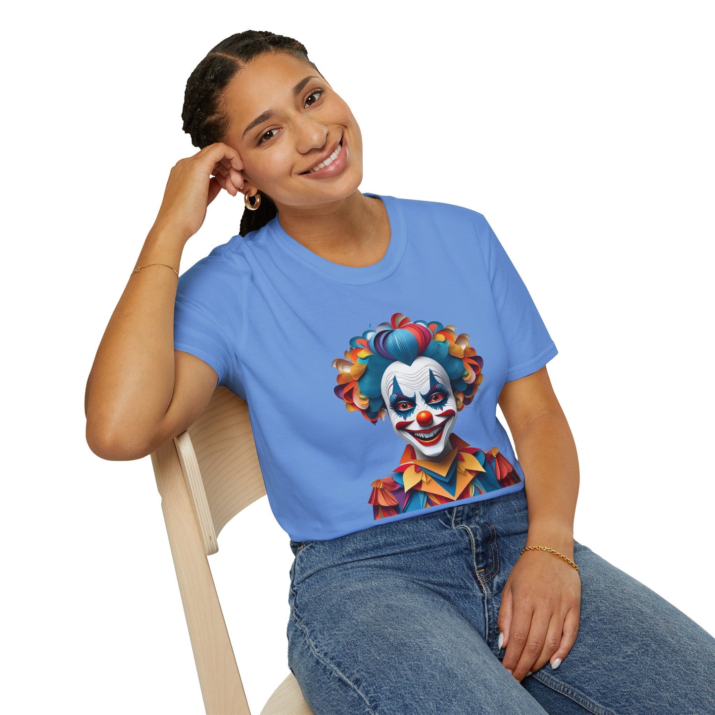 Clown Shirt, T Shirt with Clown, Funny Man Shirt, Tee Shirt with Funny Man, Circus Shirt, Shirt with Circus, Scary Man Shirt, Shirt with Scary Man