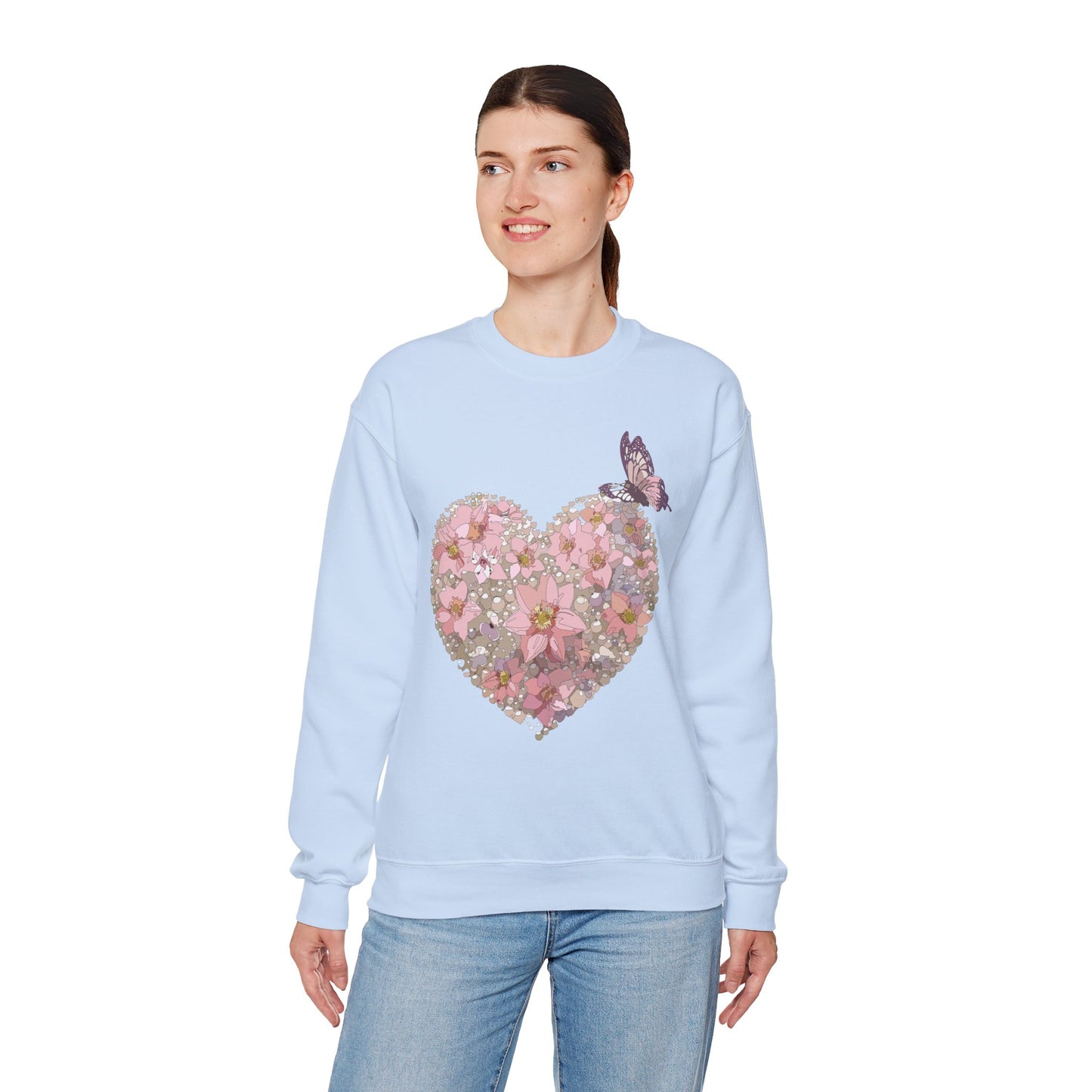 Floral Heart Sweatshirt, Floral Love Sweatshirt, Valentine's Day Sweatshirt, Heart Floral Sweatshirt