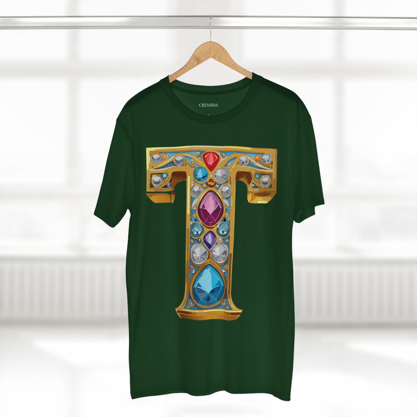 Letter Shirt, Shirt with Letters, Tee Shirt with Gold Letters