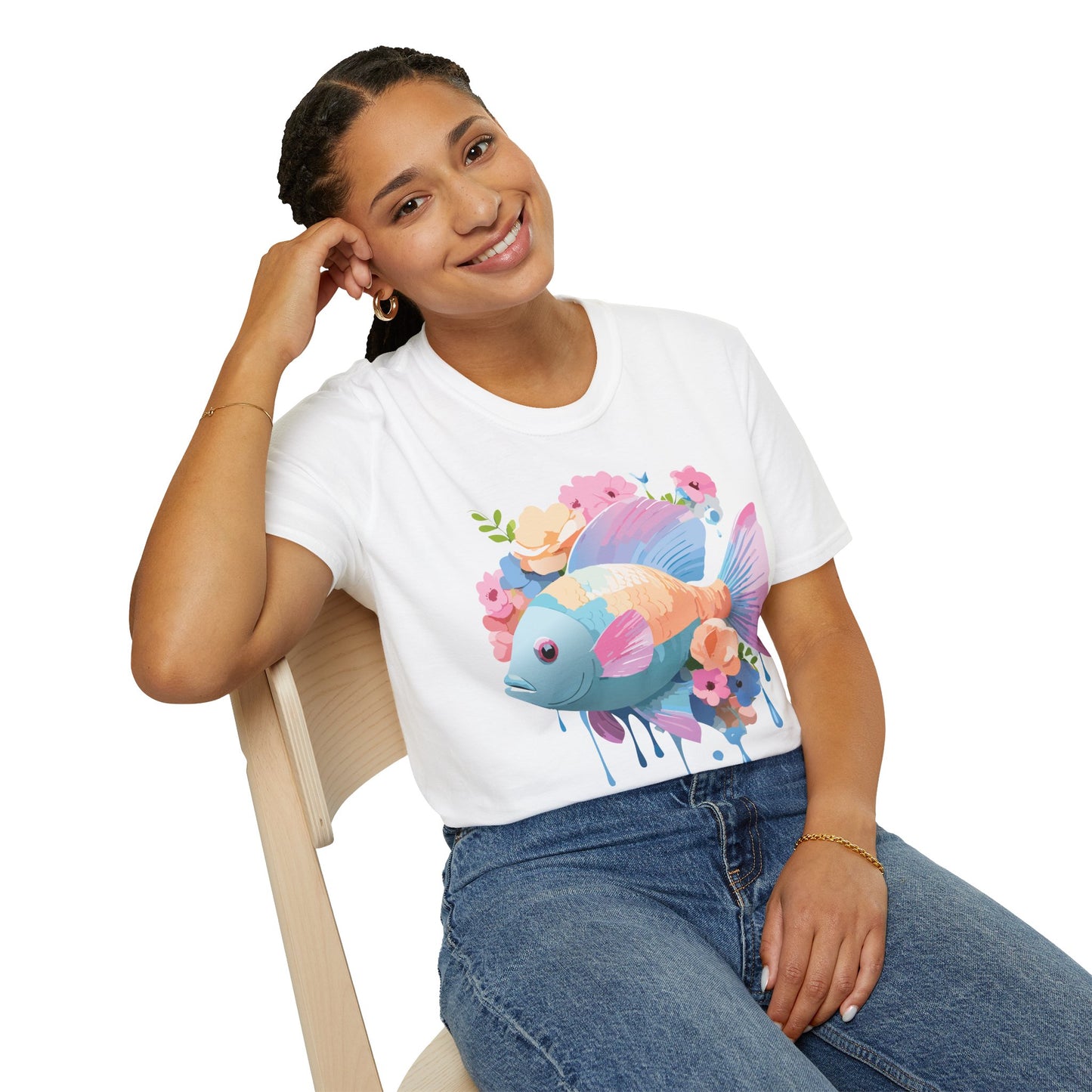 Fish Art Design Shirt, T Shirt with Fish, Graphic Shirt, Tee Shirt with Graphic Design, Shirt with Fish Graphic Art