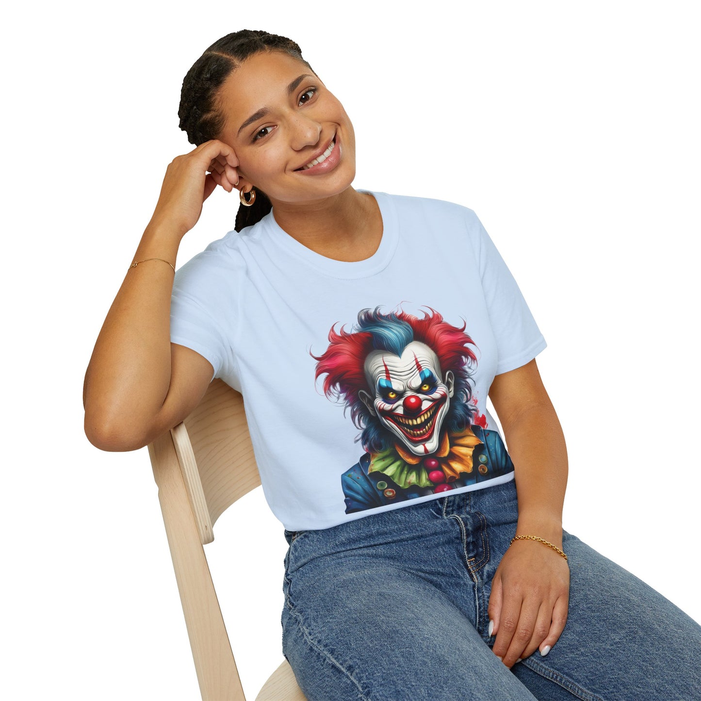 Clown Shirt, T Shirt with Clown, Funny Man Shirt, Tee Shirt with Funny Man, Circus Shirt, Shirt with Circus, Scary Man Shirt, Shirt with Scary Man