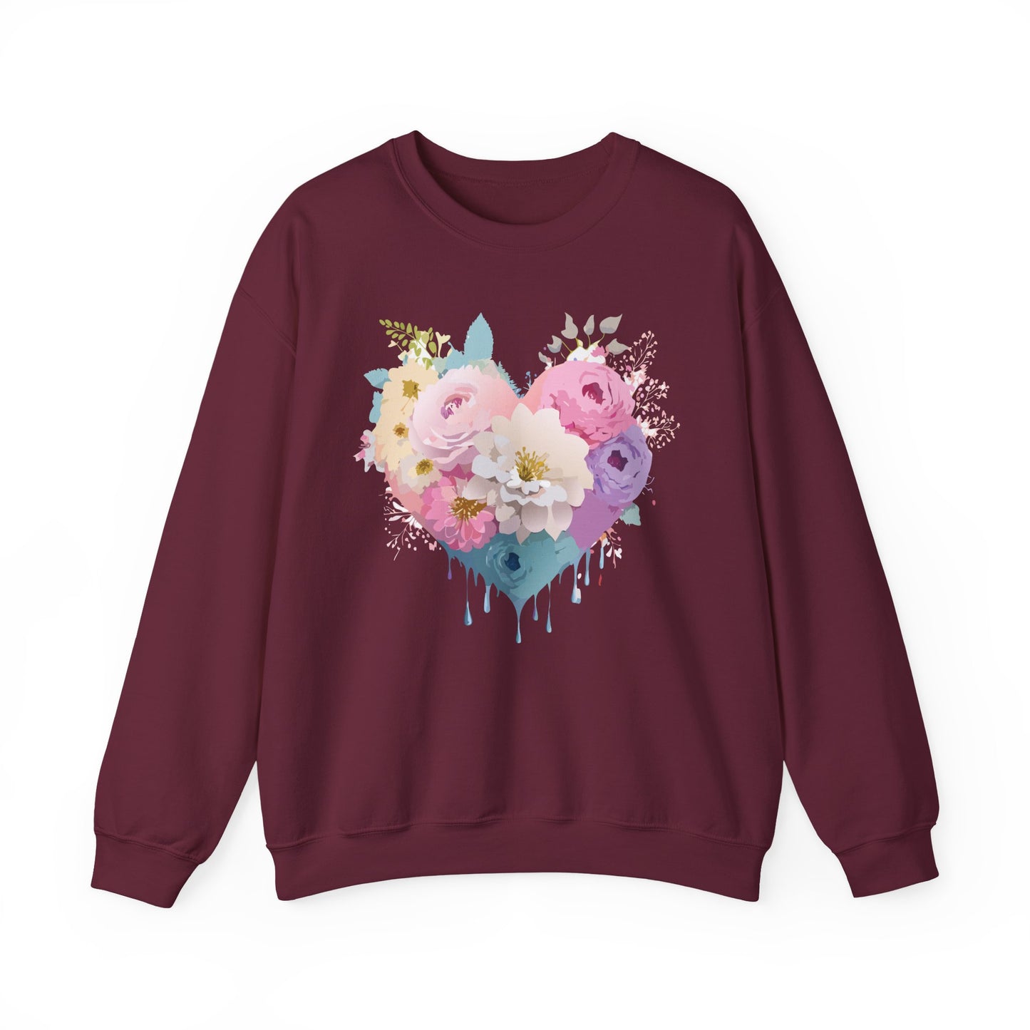 Floral Heart Sweatshirt, Floral Love Sweatshirt, Valentine's Day Sweatshirt, Heart Floral Sweatshirt