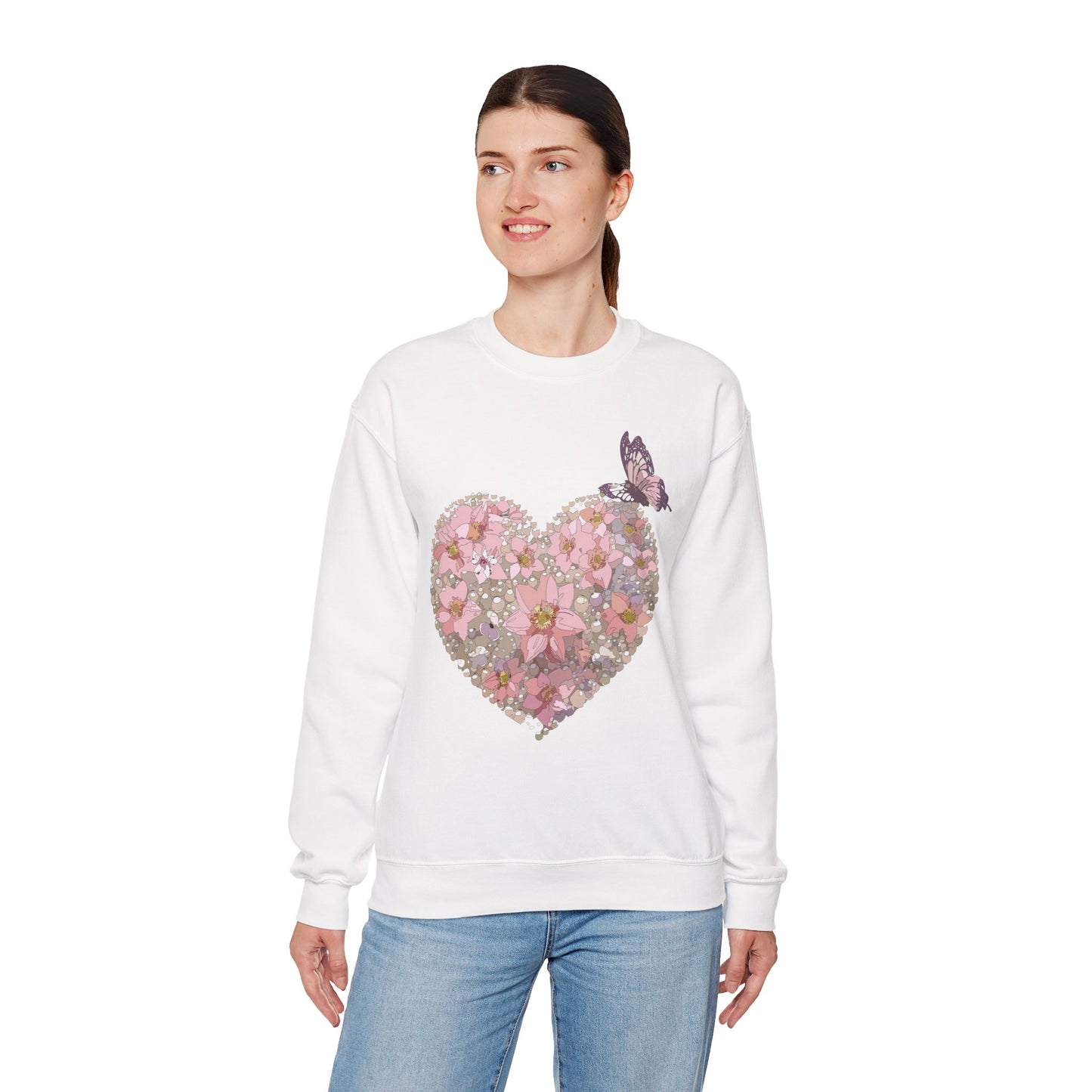 Floral Heart Sweatshirt, Floral Love Sweatshirt, Valentine's Day Sweatshirt, Heart Floral Sweatshirt