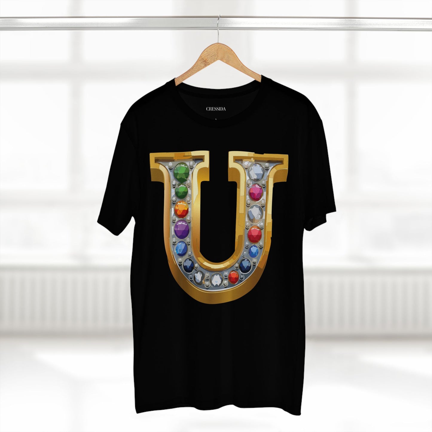 Letter Shirt, Shirt with Letters, Tee Shirt with Gold Letters