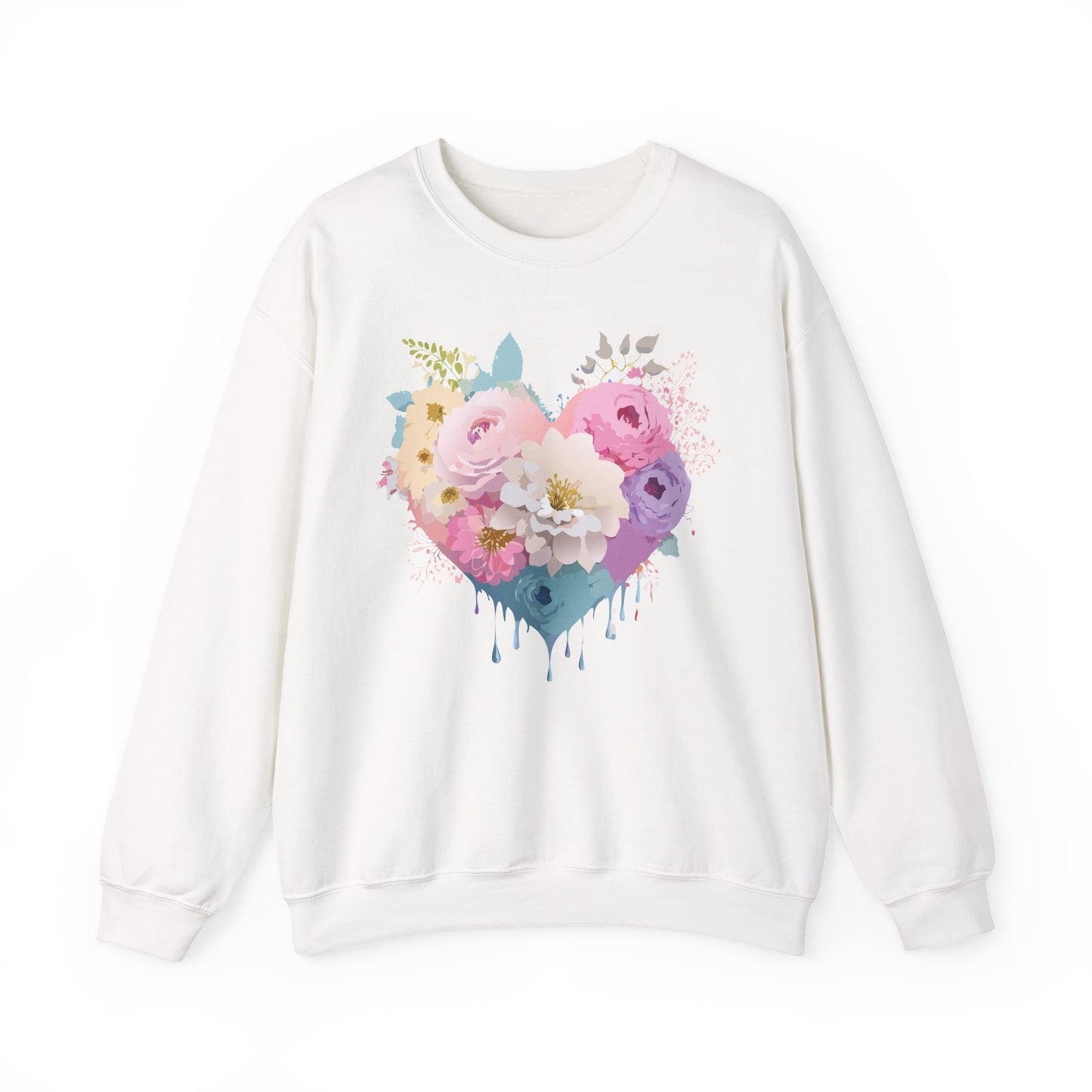 Floral Heart Sweatshirt, Floral Love Sweatshirt, Valentine's Day Sweatshirt, Heart Floral Sweatshirt