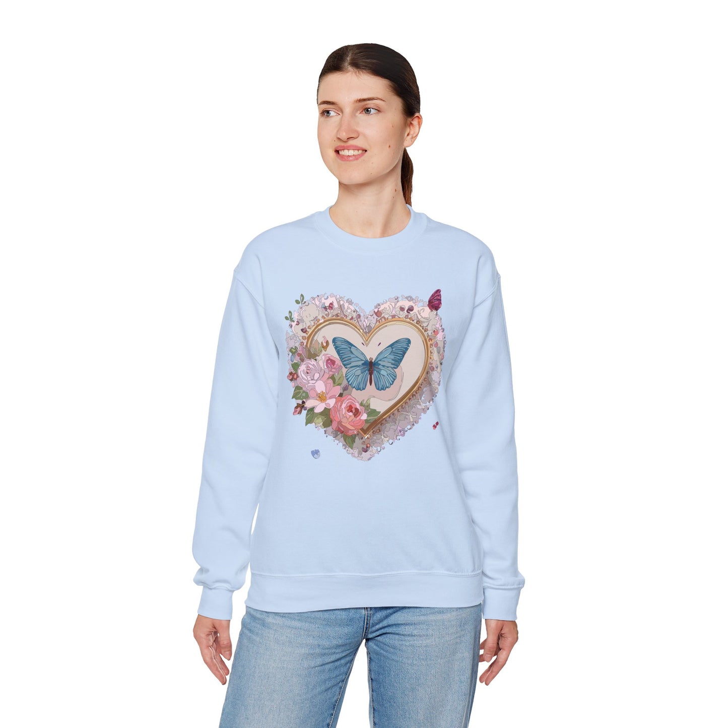 Floral Heart Sweatshirt, Floral Love Sweatshirt, Valentine's Day Sweatshirt, Heart Floral Sweatshirt