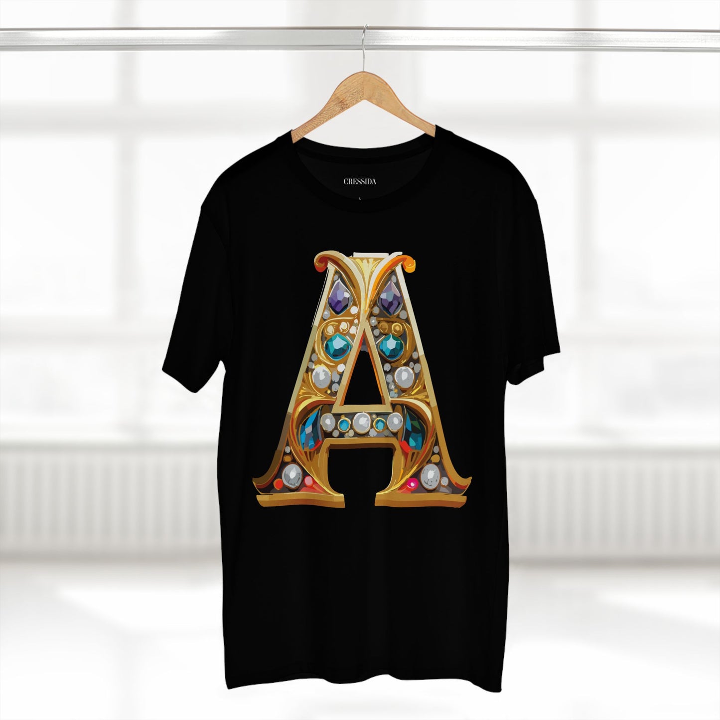 Letter Shirt, Shirt with Letters, Tee Shirt with Gold Letters