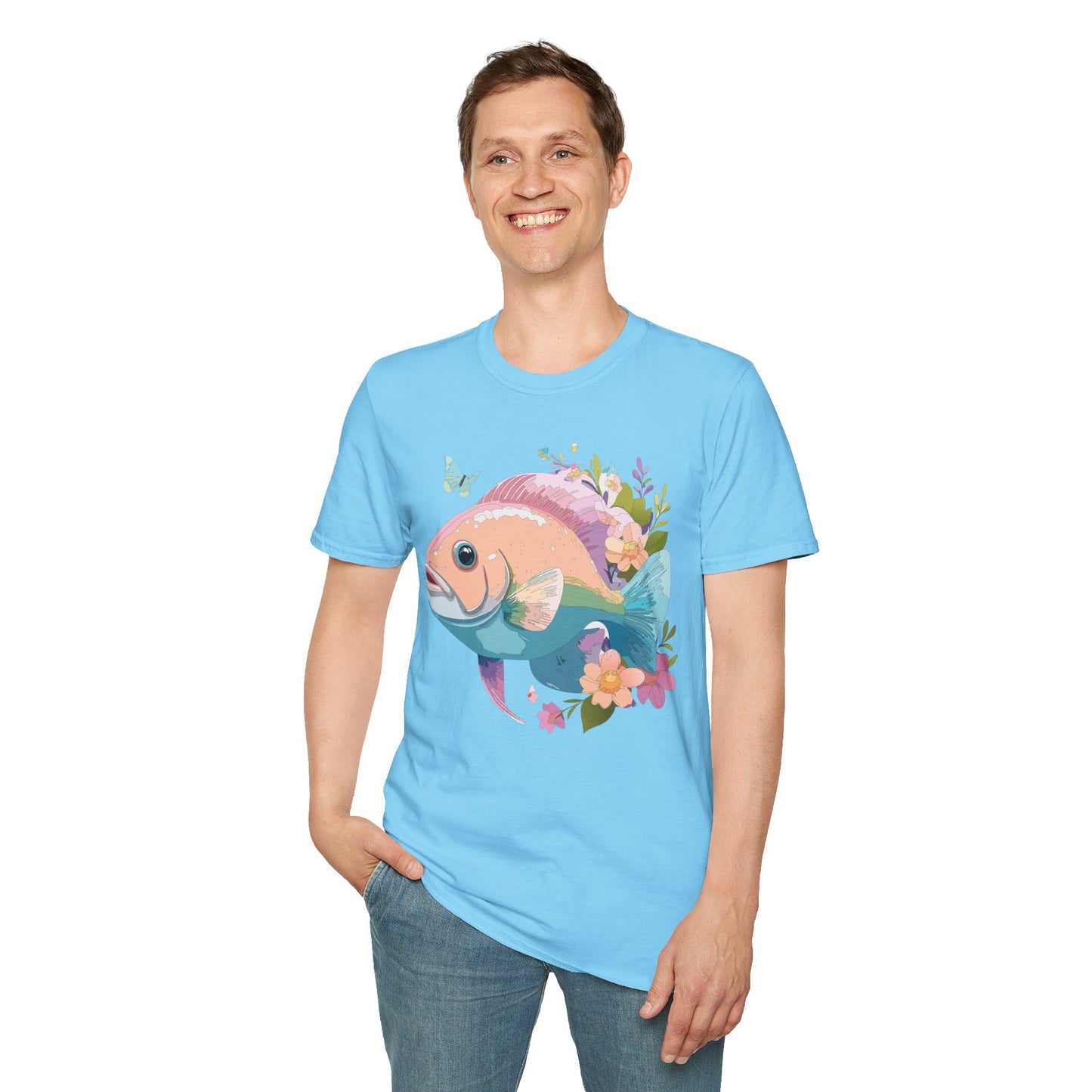 Fish Art Design Shirt, T Shirt with Fish, Graphic Shirt, Tee Shirt with Graphic Design, Shirt with Fish Graphic Art
