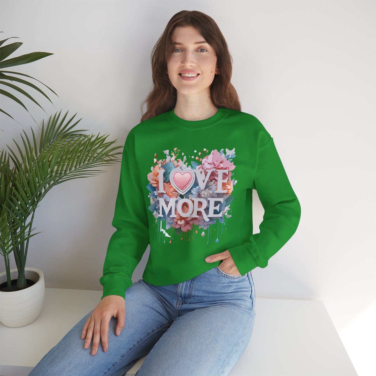 Floral Love Sweatshirt, Valentine's Day Sweatshirt, Love Flower Sweatshirt