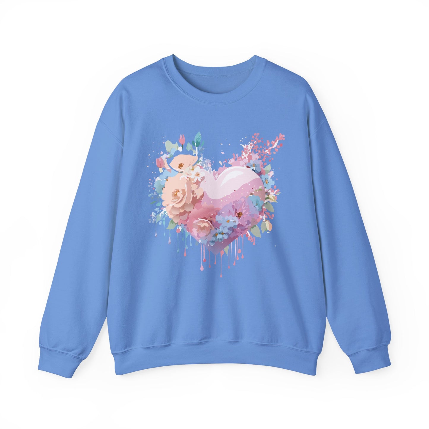 Floral Heart Sweatshirt, Floral Love Sweatshirt, Valentine's Day Sweatshirt, Heart Floral Sweatshirt