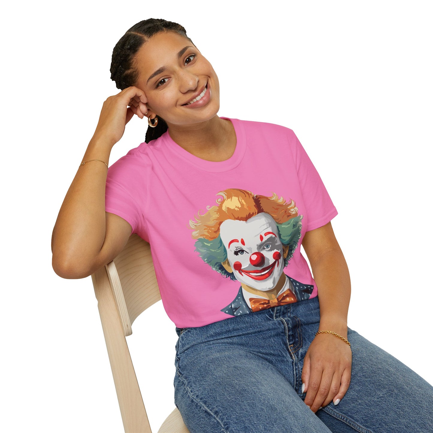 Clown Shirt, T Shirt with Clown, Funny Man Shirt, Tee Shirt with Funny Man, Circus Shirt, Shirt with Circus, Scary Man Shirt, Shirt with Scary Man