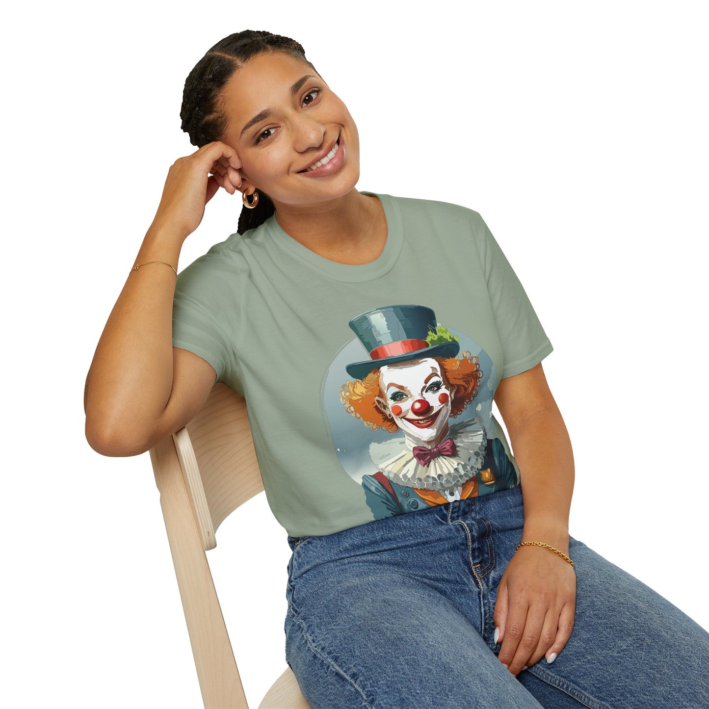 Clown Shirt, T Shirt with Clown, Funny Man Shirt, Tee Shirt with Funny Man, Circus Shirt, Shirt with Circus, Scary Man Shirt, Shirt with Scary Man