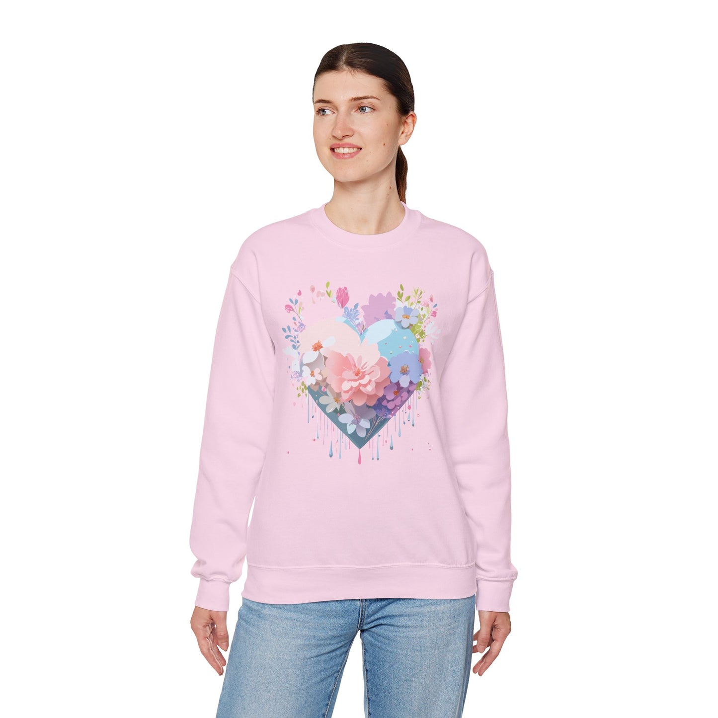 Floral Heart Sweatshirt, Floral Love Sweatshirt, Valentine's Day Sweatshirt, Heart Floral Sweatshirt