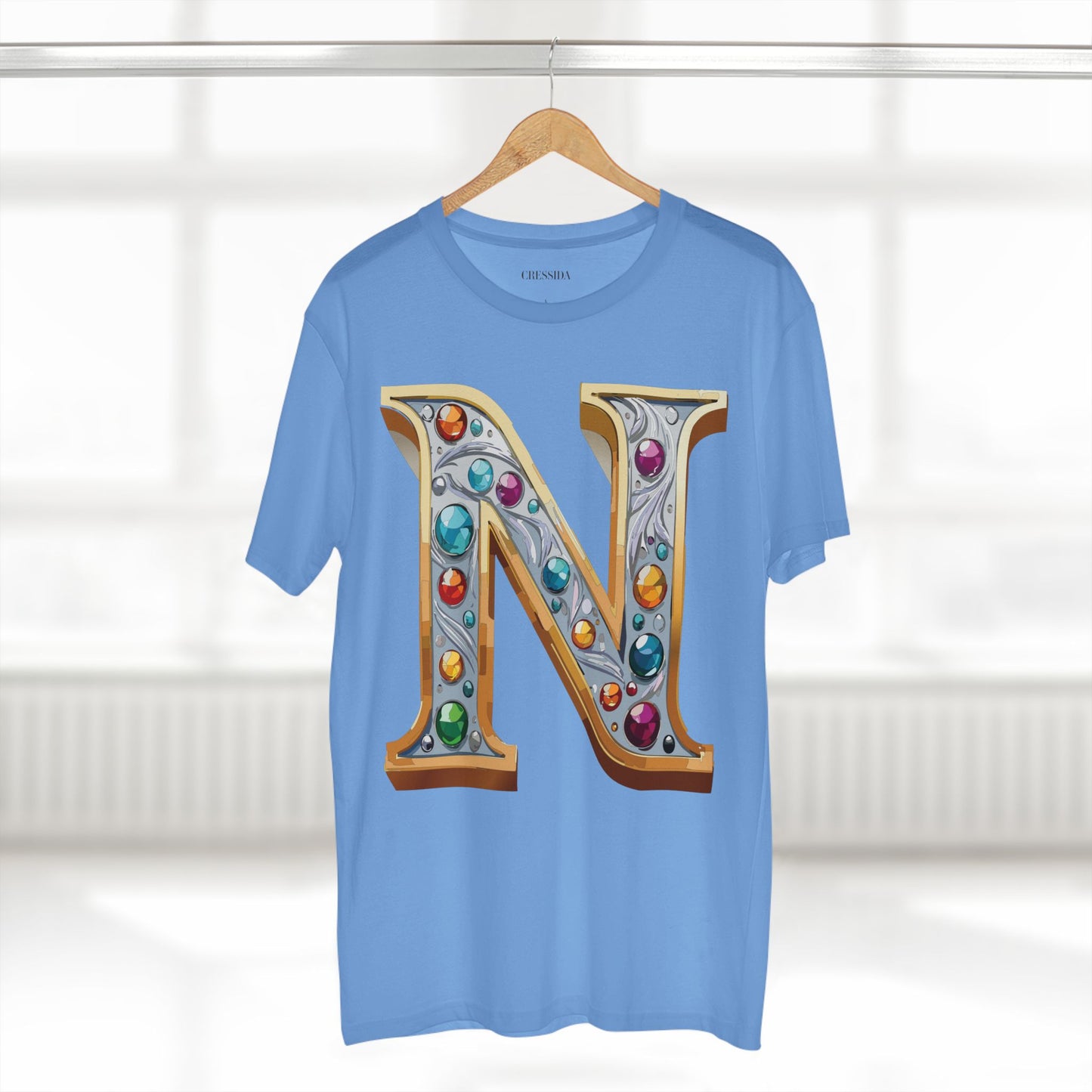Letter Shirt, Shirt with Letters, Tee Shirt with Gold Letters
