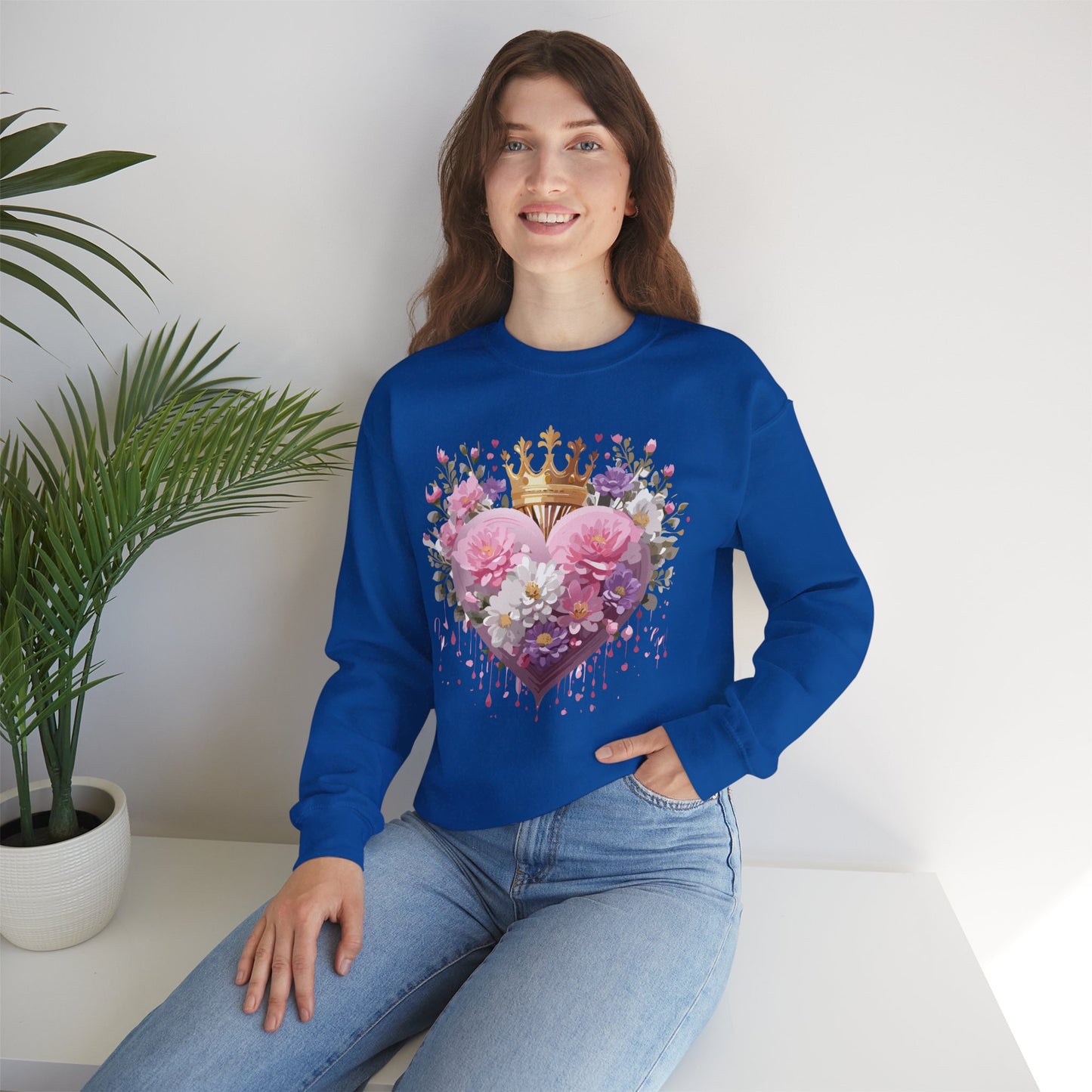 Floral Heart Sweatshirt, Floral Love Sweatshirt, Valentine's Day Sweatshirt, Heart Floral Sweatshirt