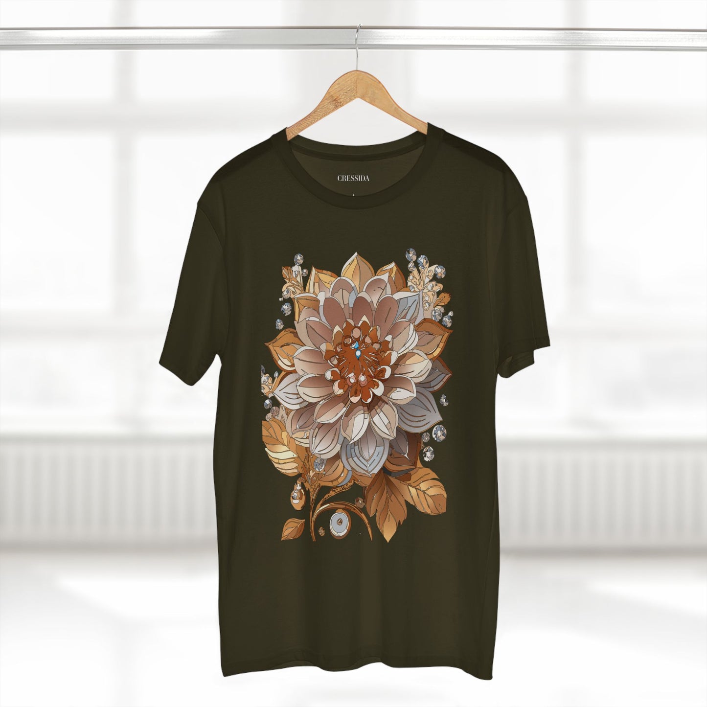 Floral Shirt, Shirt with Flower, Tee Shirt with Antique Flower