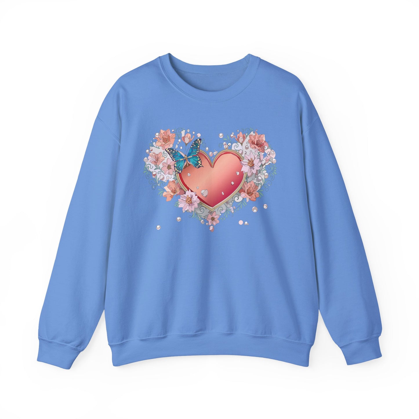 Floral Heart Sweatshirt, Floral Love Sweatshirt, Valentine's Day Sweatshirt, Heart Floral Sweatshirt