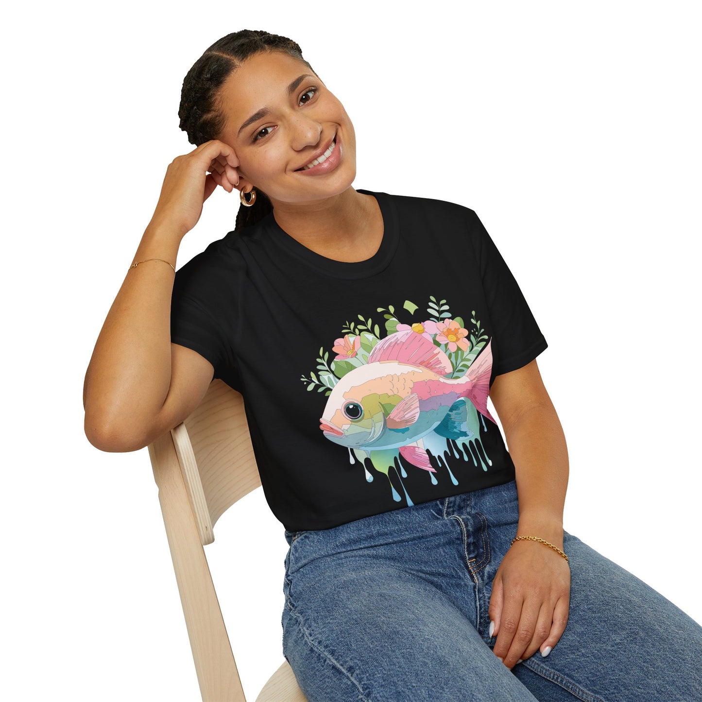 Fish Art Design Shirt, T Shirt with Fish, Graphic Shirt, Tee Shirt with Graphic Design, Shirt with Fish Graphic Art
