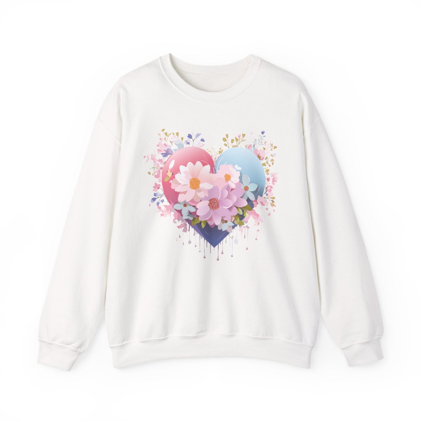 Floral Heart Sweatshirt, Floral Love Sweatshirt, Valentine's Day Sweatshirt, Heart Floral Sweatshirt