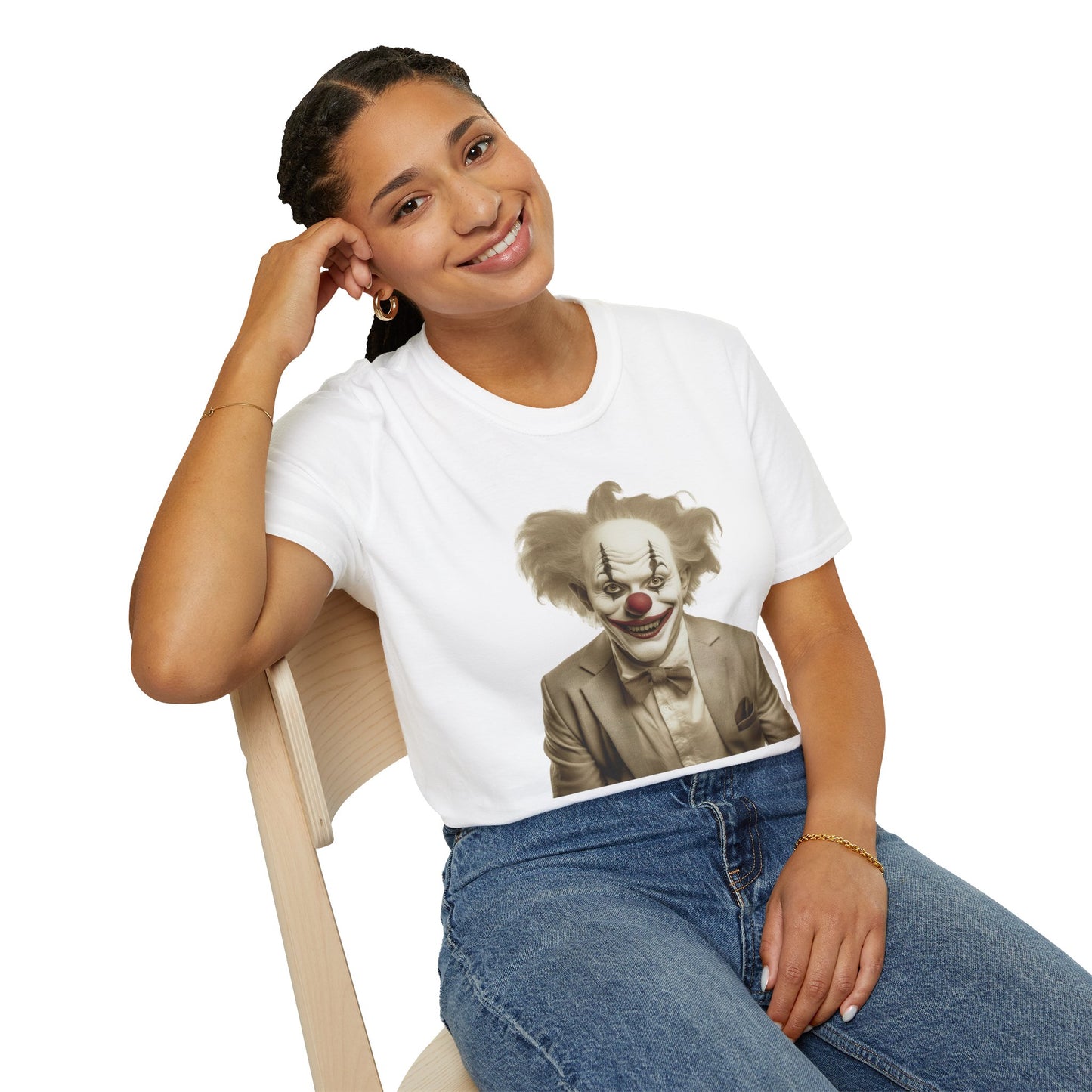 Clown Shirt, T Shirt with Clown, Funny Man Shirt, Tee Shirt with Funny Man, Circus Shirt, Shirt with Circus, Scary Man Shirt, Shirt with Scary Man