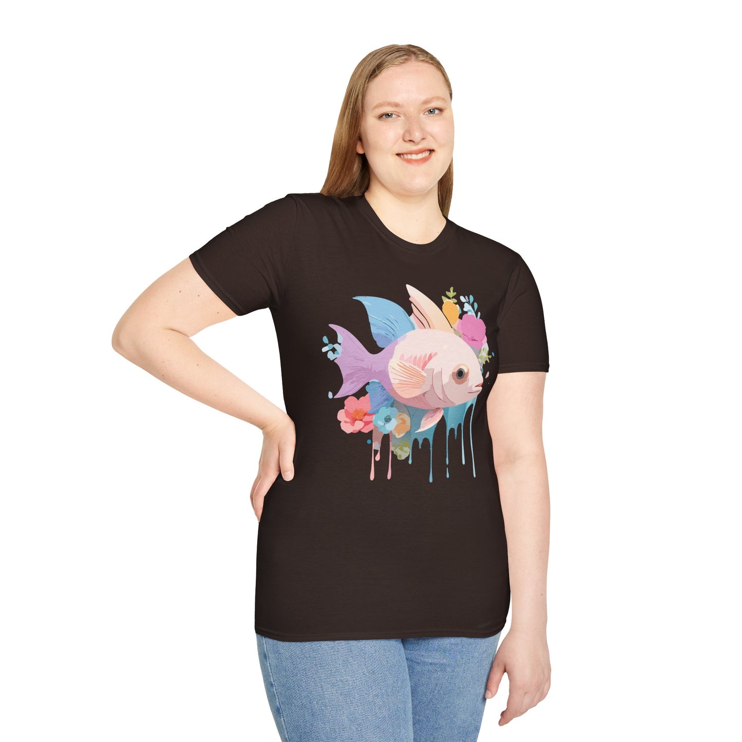 Fish Art Design Shirt, T Shirt with Fish, Graphic Shirt, Tee Shirt with Graphic Design, Shirt with Fish Graphic Art