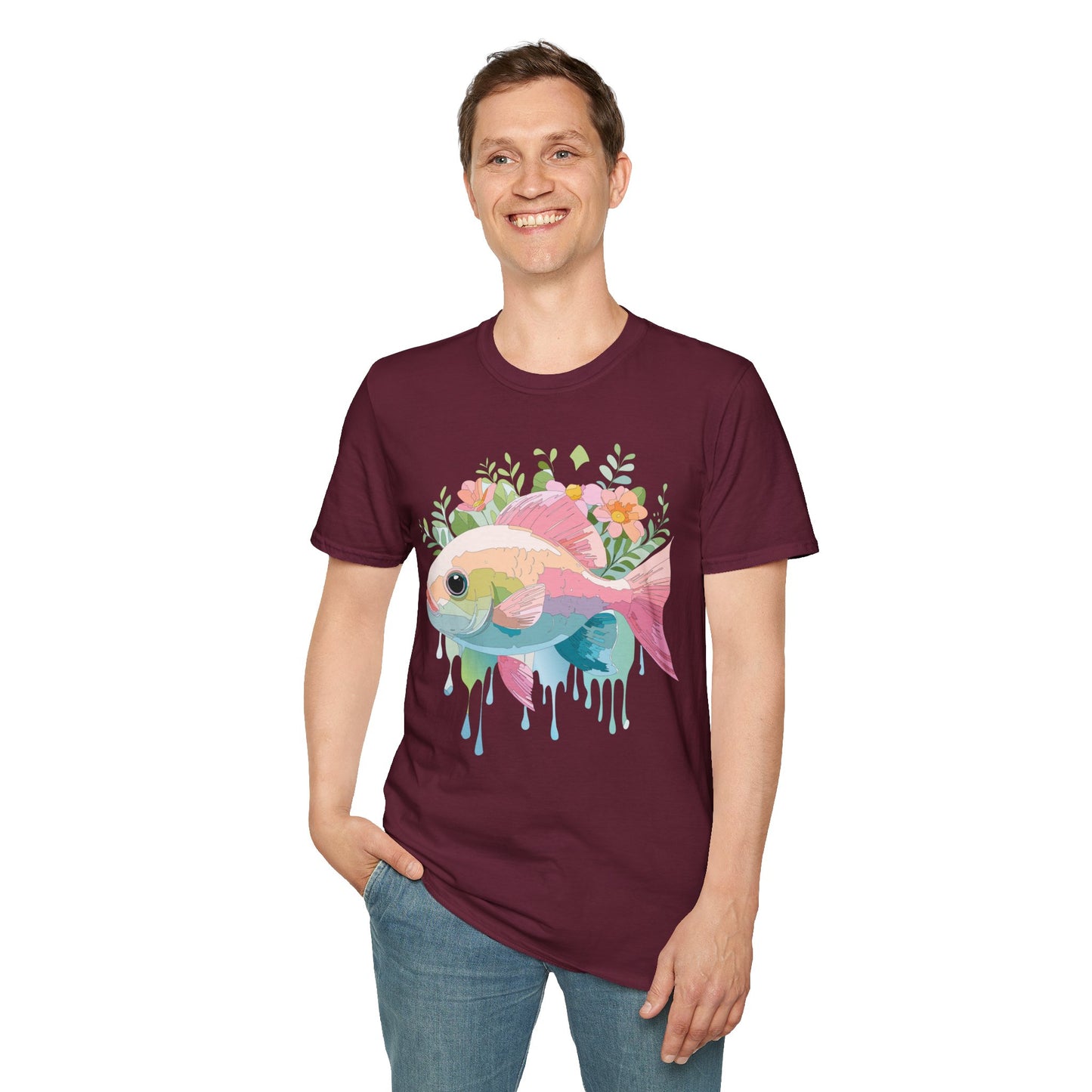 Fish Art Design Shirt, T Shirt with Fish, Graphic Shirt, Tee Shirt with Graphic Design, Shirt with Fish Graphic Art